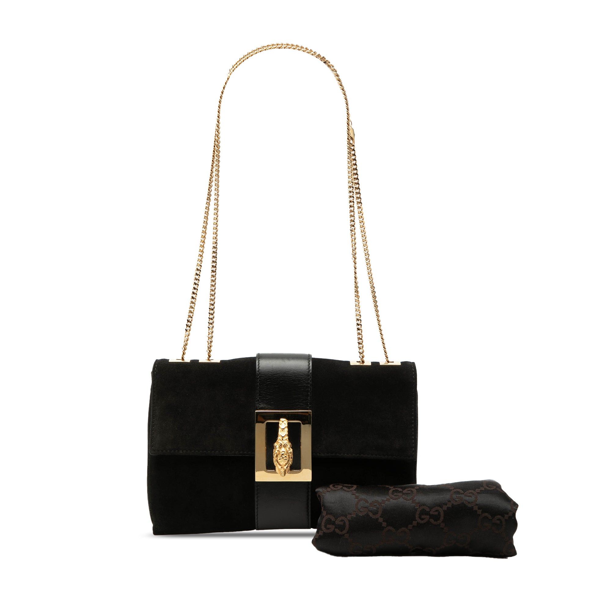 Gucci Suede Tiger Head Chain Shoulder Bag Size ONE SIZE - 9 Thumbnail