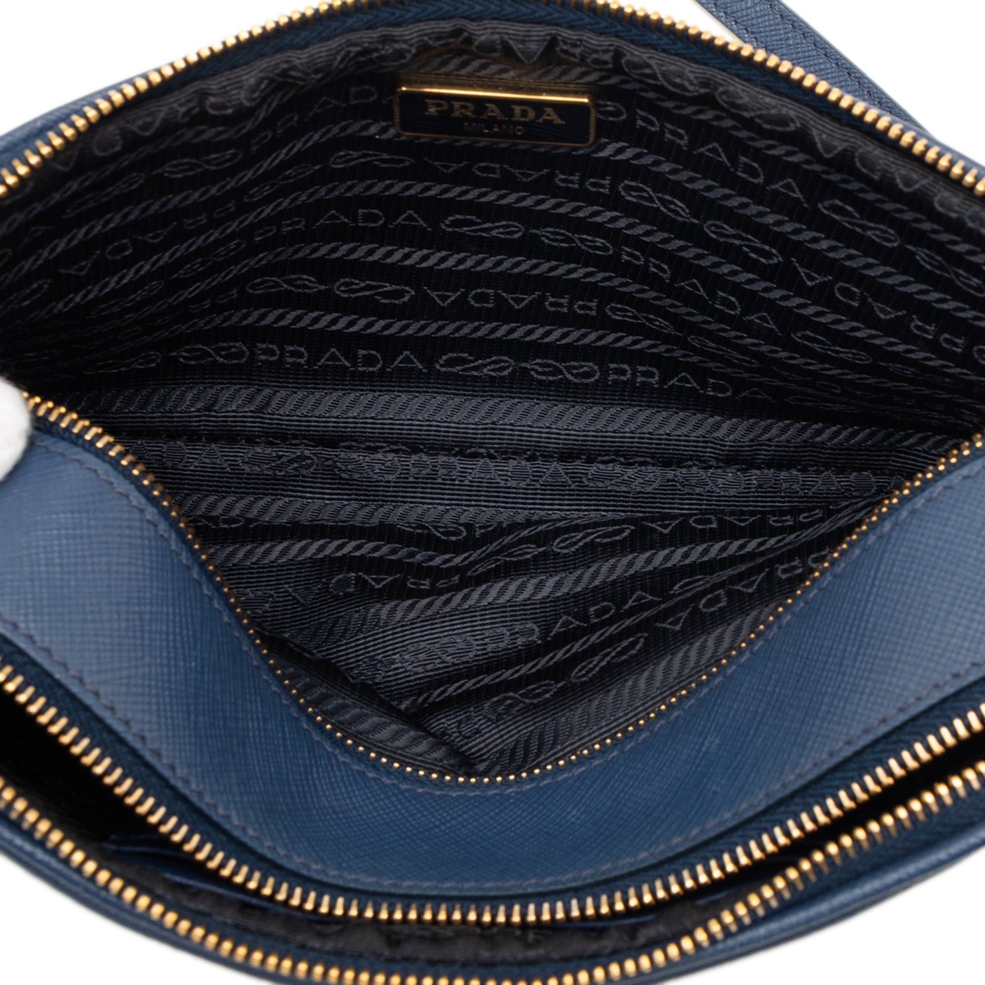 Prada Mini Saffiano Double Zip Crossbody Size ONE SIZE - 4 Thumbnail
