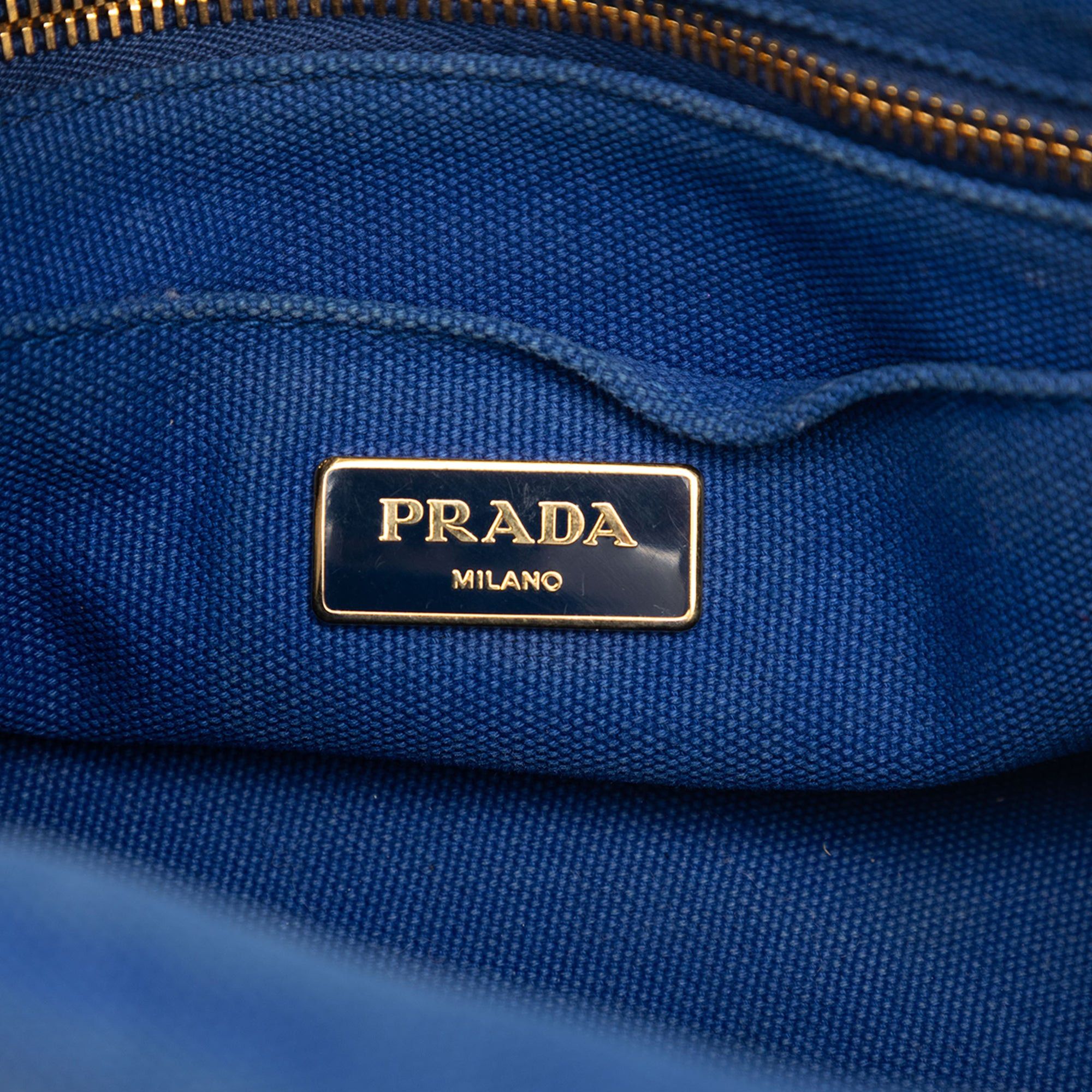 Prada Small Bicolor Canvas Canapa Logo Satchel Size ONE SIZE - 5 Thumbnail