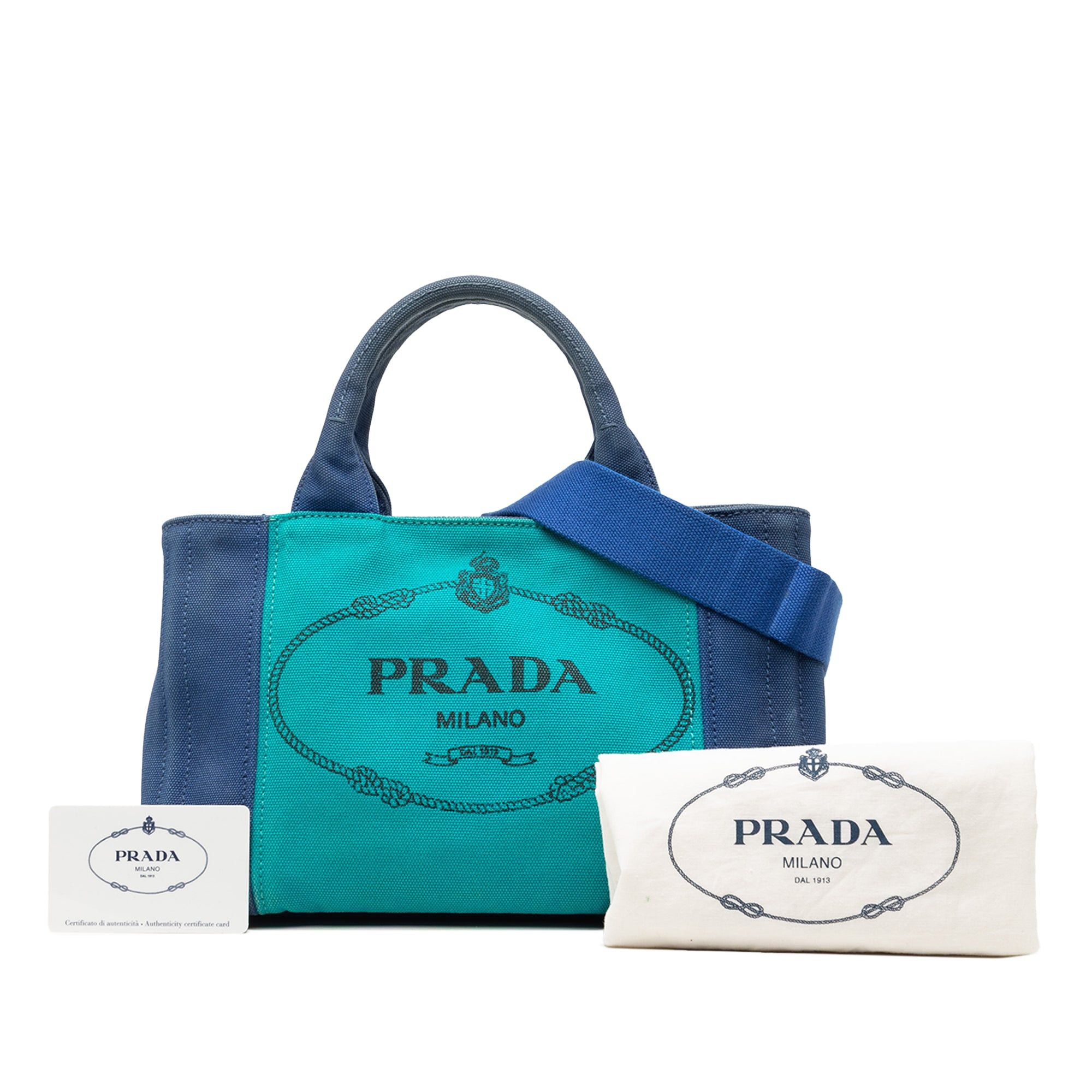 Prada Small Bicolor Canvas Canapa Logo Satchel Size ONE SIZE - 7 Thumbnail