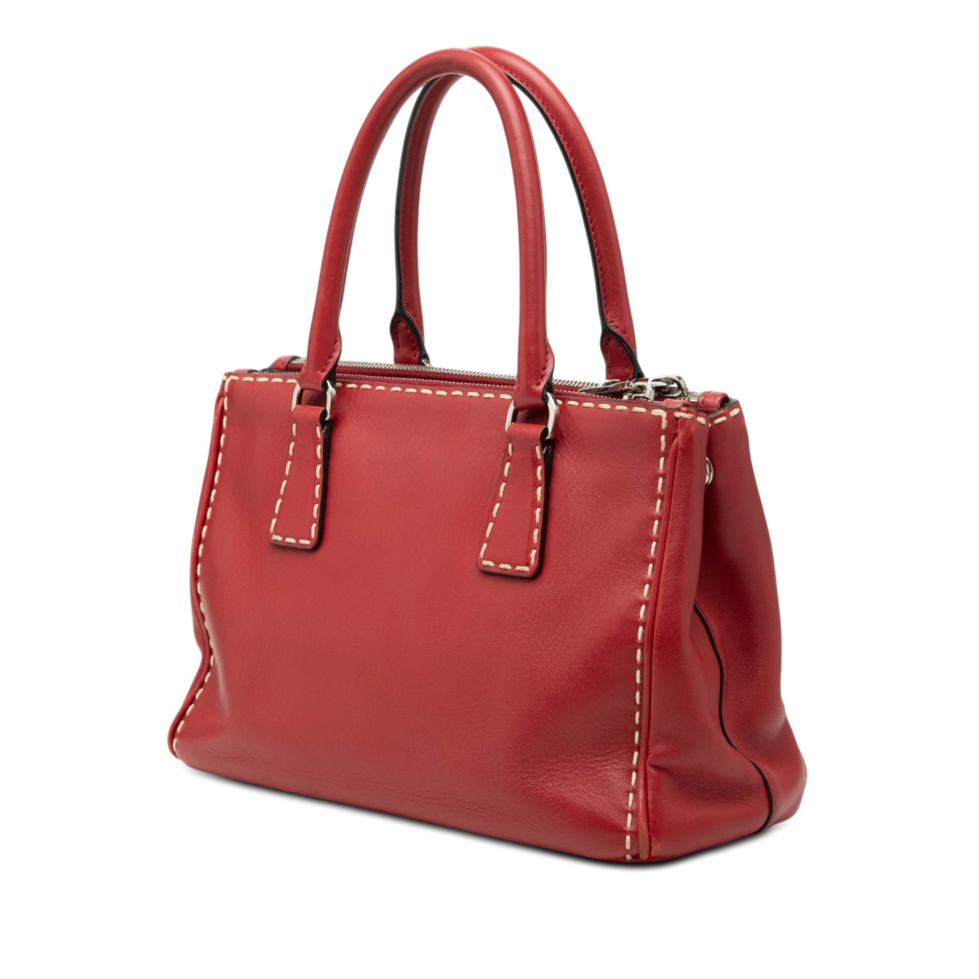 Prada Small City Calf Hand Stitched Galleria Double Zip Satchel Size ONE SIZE - 2 Thumbnail