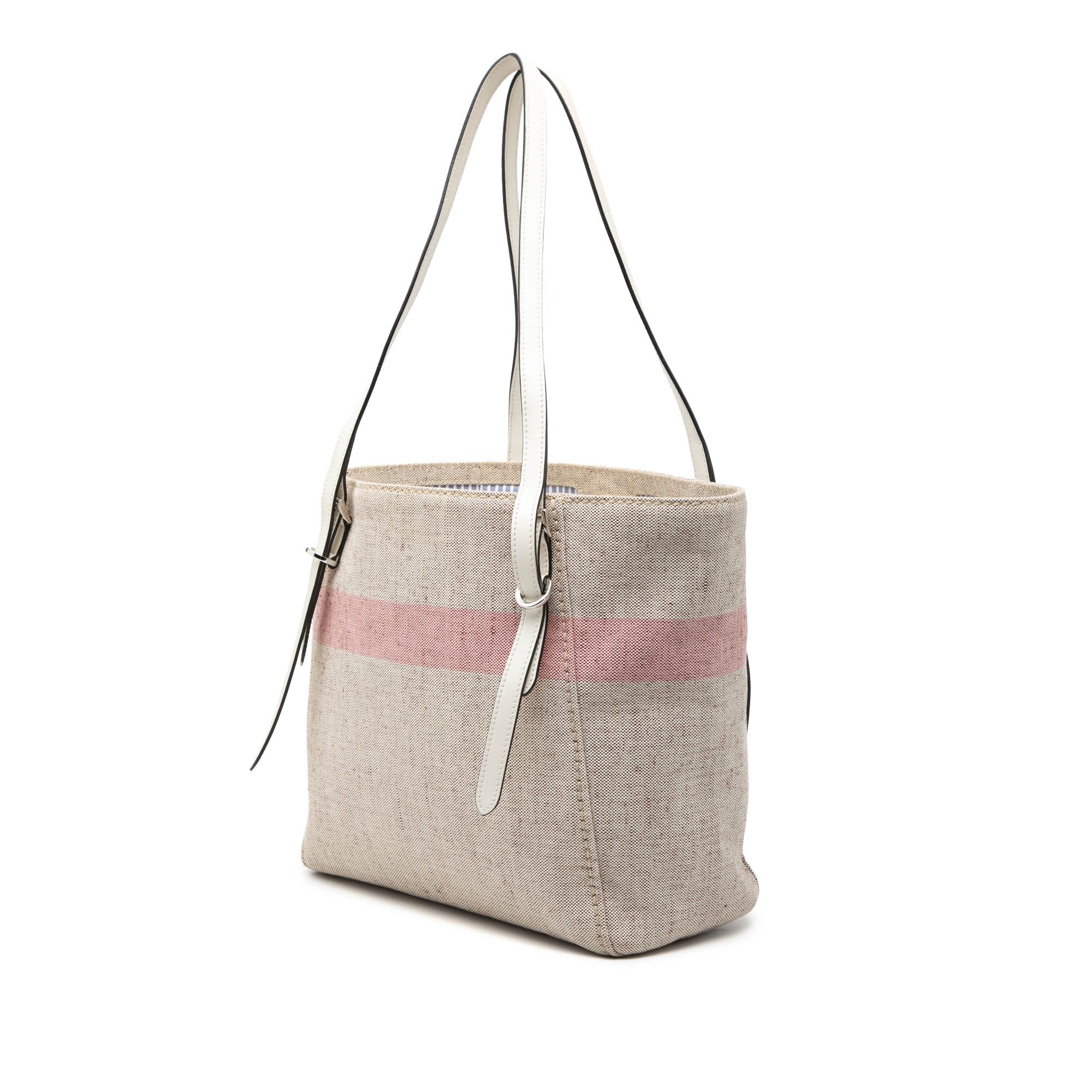 Prada Canvas Logo Stripe Shopper Tote Size ONE SIZE - 2 Thumbnail