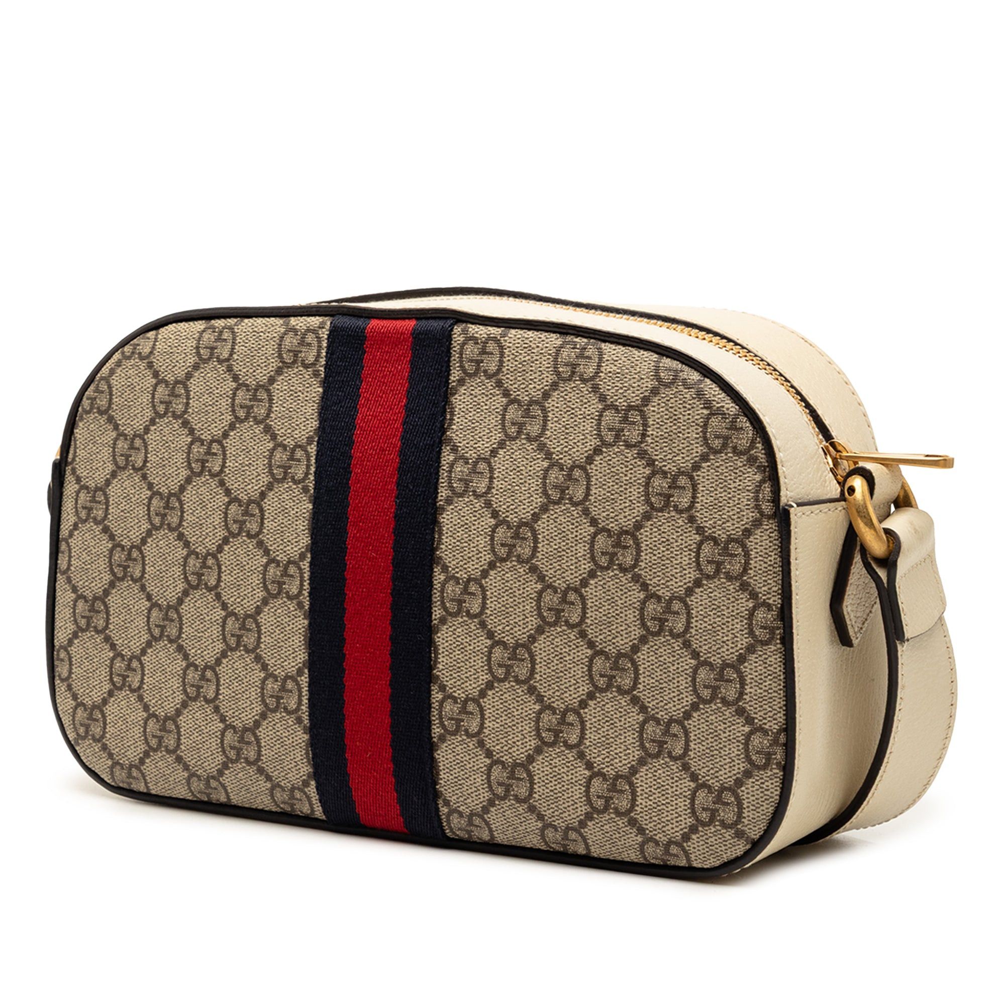 Gucci Small GG Supreme Textured Calfskin Web Ophidia Camera Bag Size ONE SIZE - 2 Thumbnail