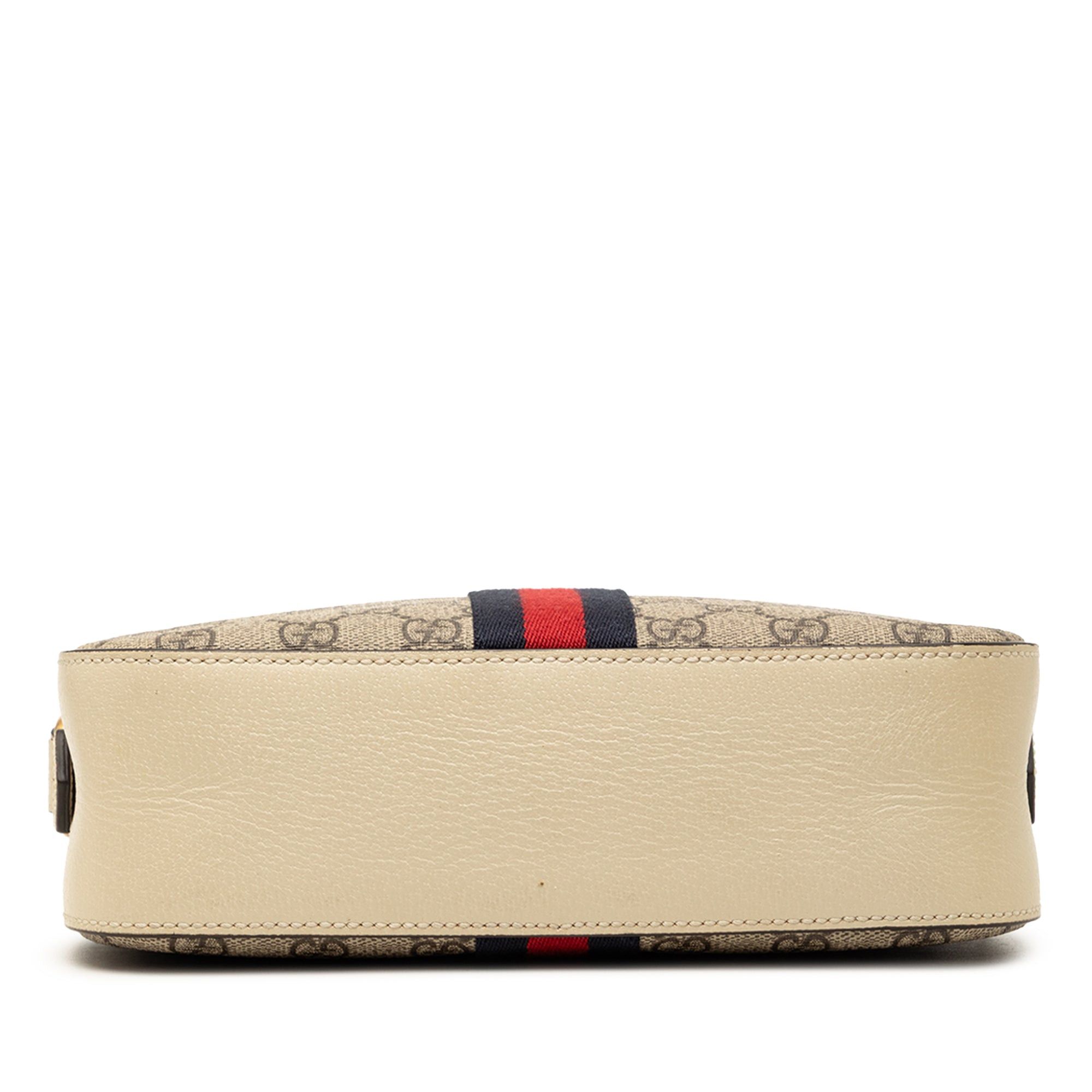 Gucci Small GG Supreme Textured Calfskin Web Ophidia Camera Bag Size ONE SIZE - 3 Thumbnail