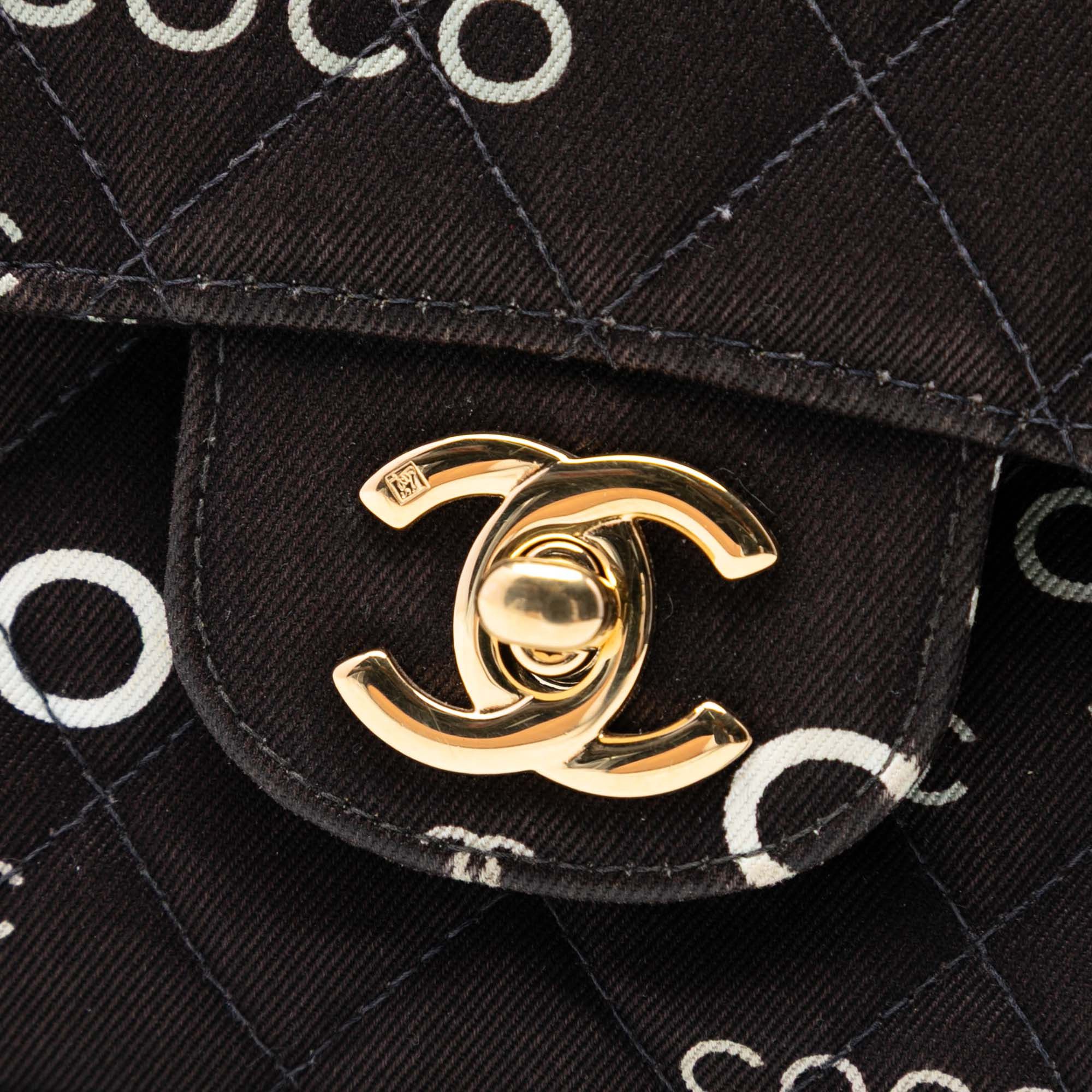 Chanel Medium Classic Canvas Coco Print Double Flap Size ONE SIZE - 6 Thumbnail