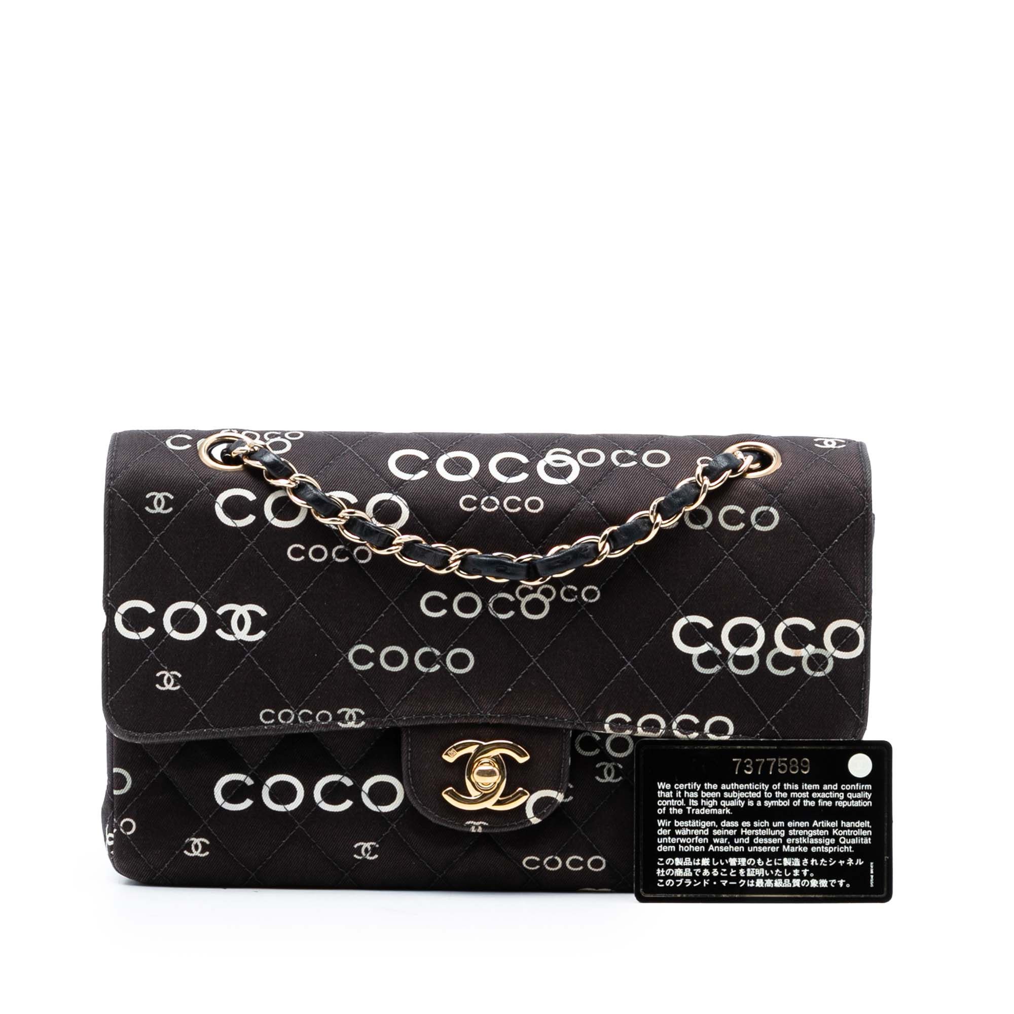 Chanel Medium Classic Canvas Coco Print Double Flap Size ONE SIZE - 8 Thumbnail