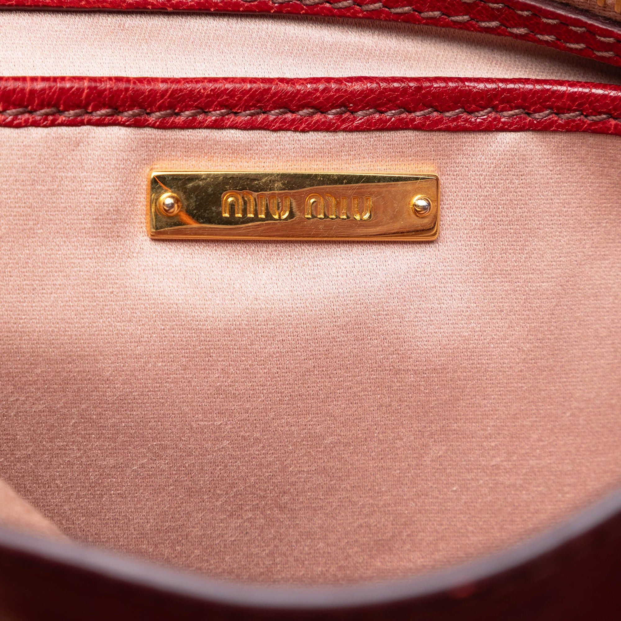 Miu Miu Bicolor Goatskin Madras Satchel Size ONE SIZE - 5 Thumbnail