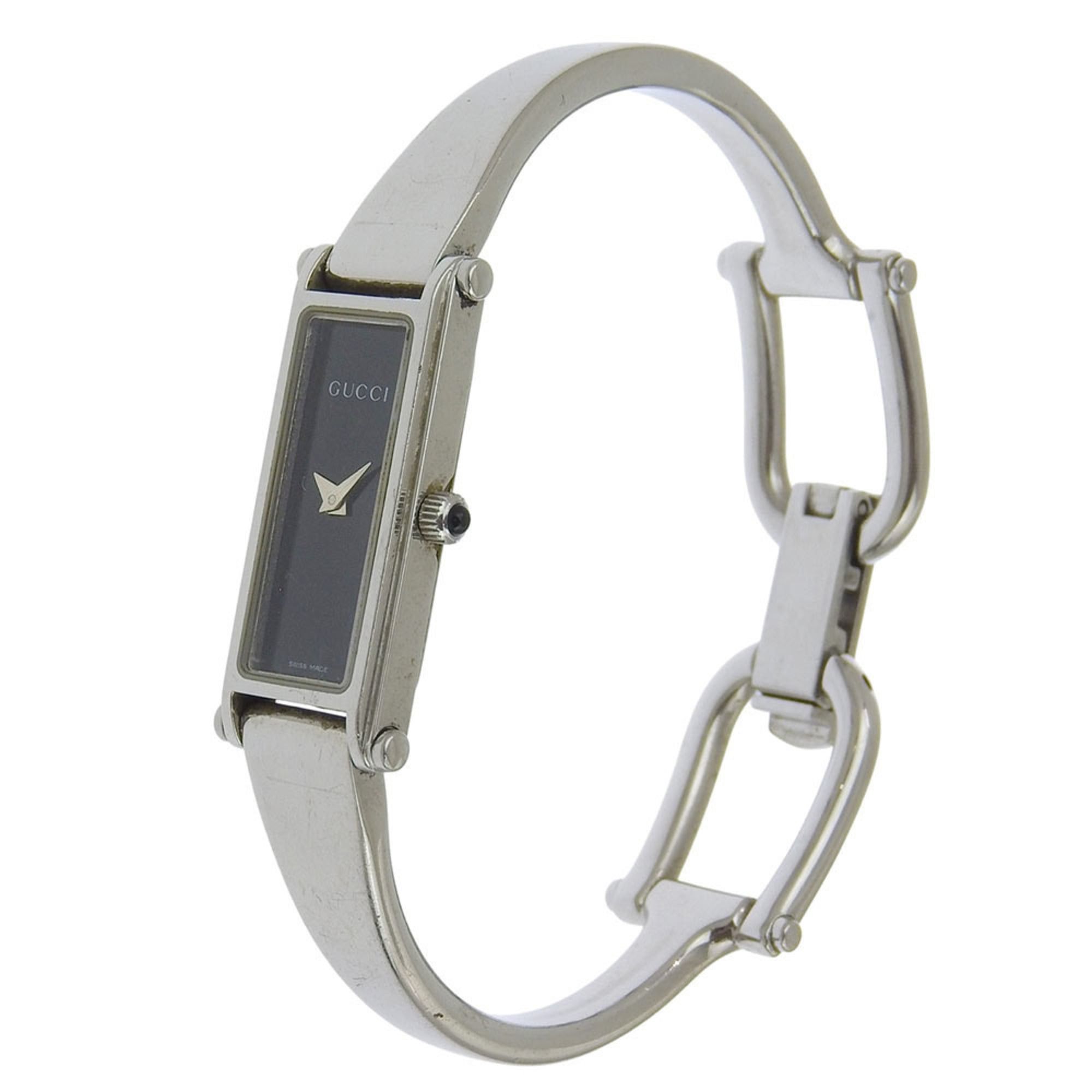 Gucci Gucci 1500L Stainless Steel Quartz Analog Watch with Black Dial for Women Size ONE SIZE - 2 Thumbnail