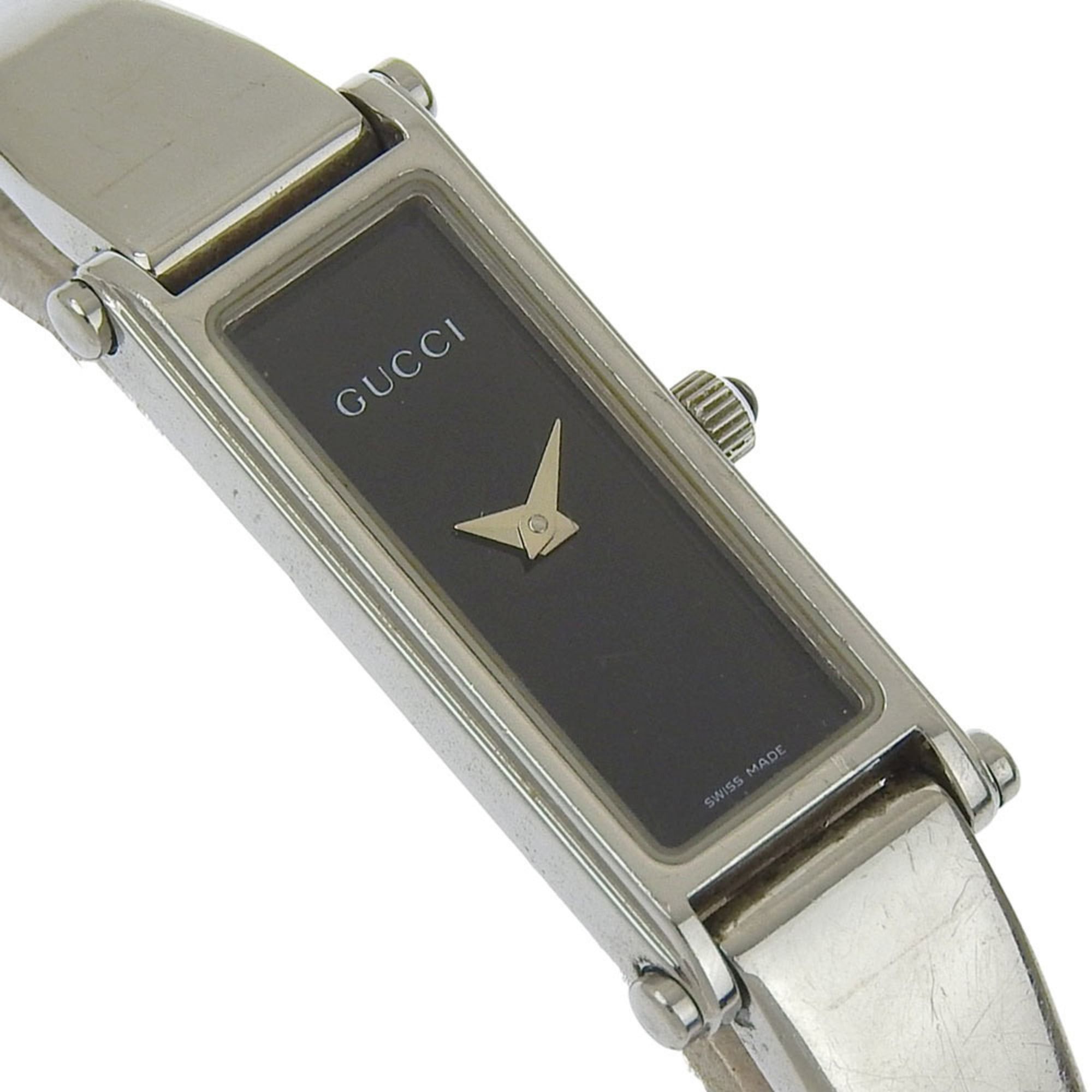Gucci Gucci 1500L Stainless Steel Quartz Analog Watch with Black Dial for Women Size ONE SIZE - 3 Thumbnail