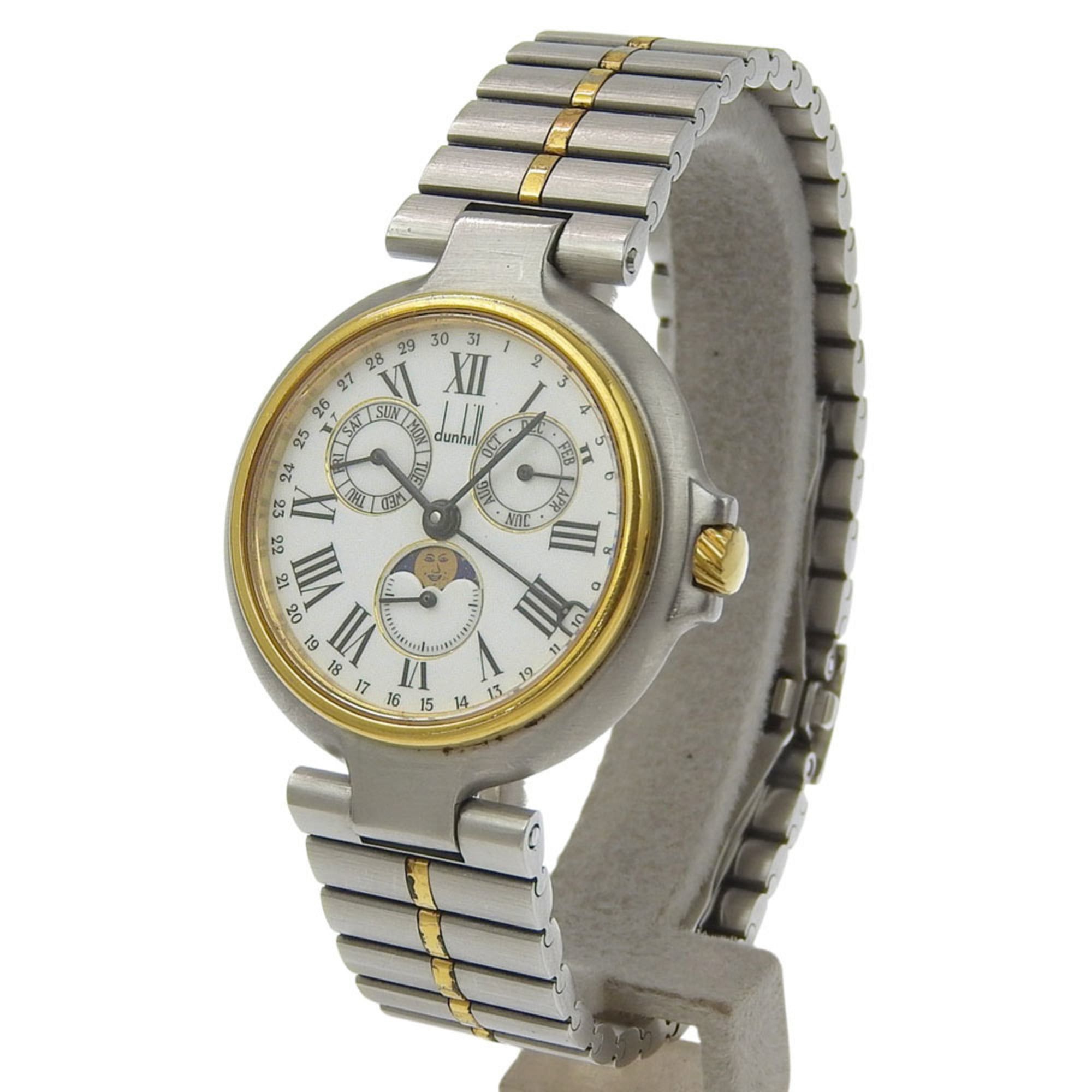 Alfred Dunhill Dunhill Millennium Watch, Moon Phase, Stainless Steel x Gold Plated, Quartz, Multi-Hand Analog, White Dial, Boys' Size Size ONE SIZE - 2 Thumbnail