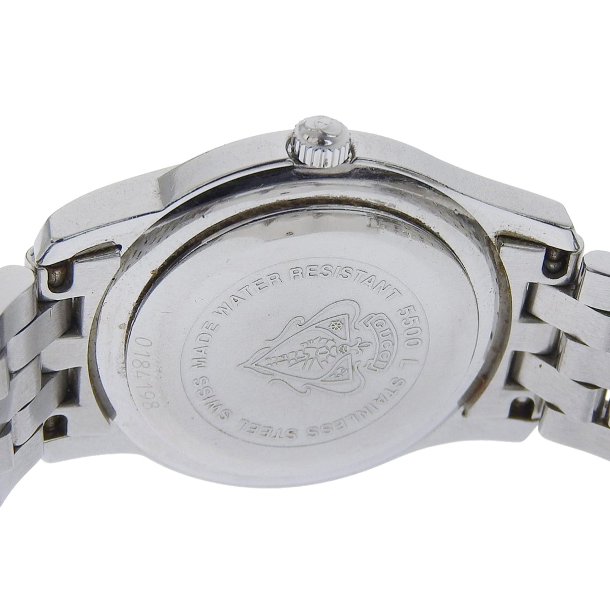 Gucci Gucci 5500L Stainless Steel Quartz Analog Watch with Silver Dial for Women Size ONE SIZE - 6 Thumbnail