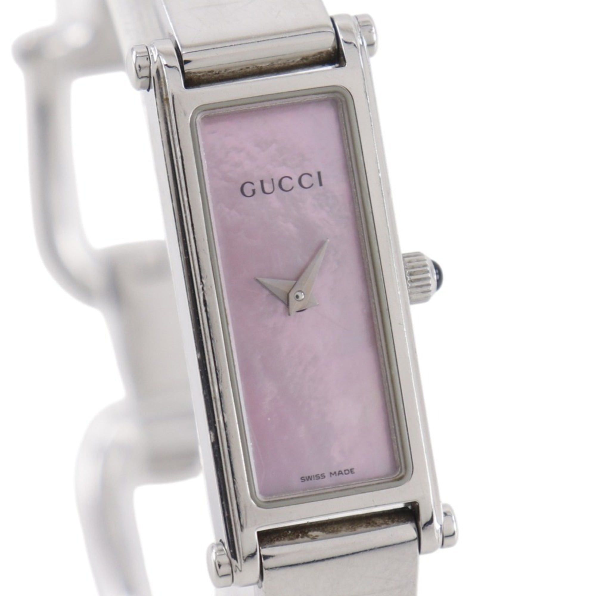 Gucci Gucci 1500L Stainless Steel Quartz Analog Watch with Pink Mother-of-Pearl Dial - Women's Size ONE SIZE - 3 Thumbnail