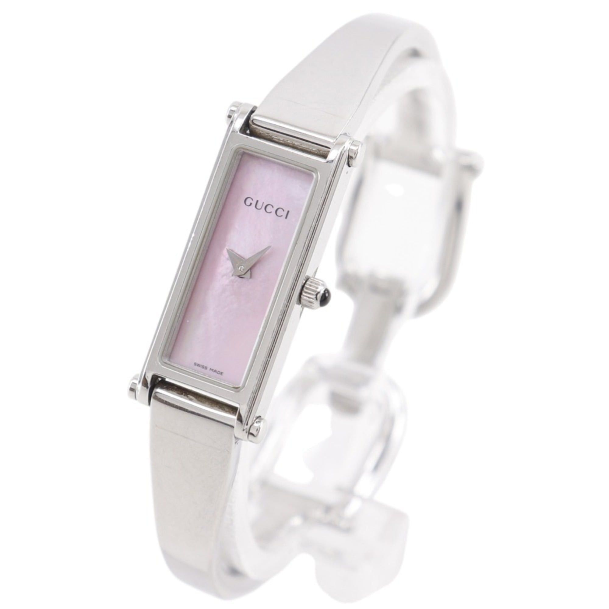 Gucci Gucci 1500L Stainless Steel Quartz Analog Watch with Pink Mother-of-Pearl Dial - Women's Size ONE SIZE - 2 Thumbnail