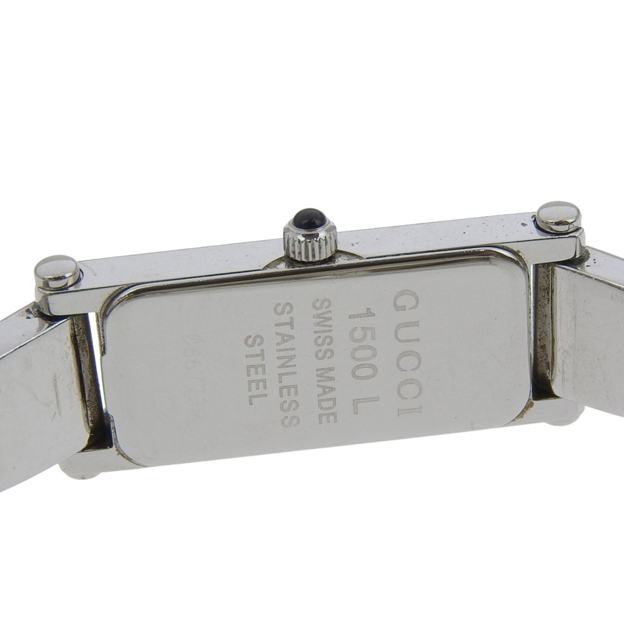 Gucci Gucci 1500L Stainless Steel Quartz Analog Watch with Pink Mother-of-Pearl Dial - Women's Size ONE SIZE - 6 Thumbnail