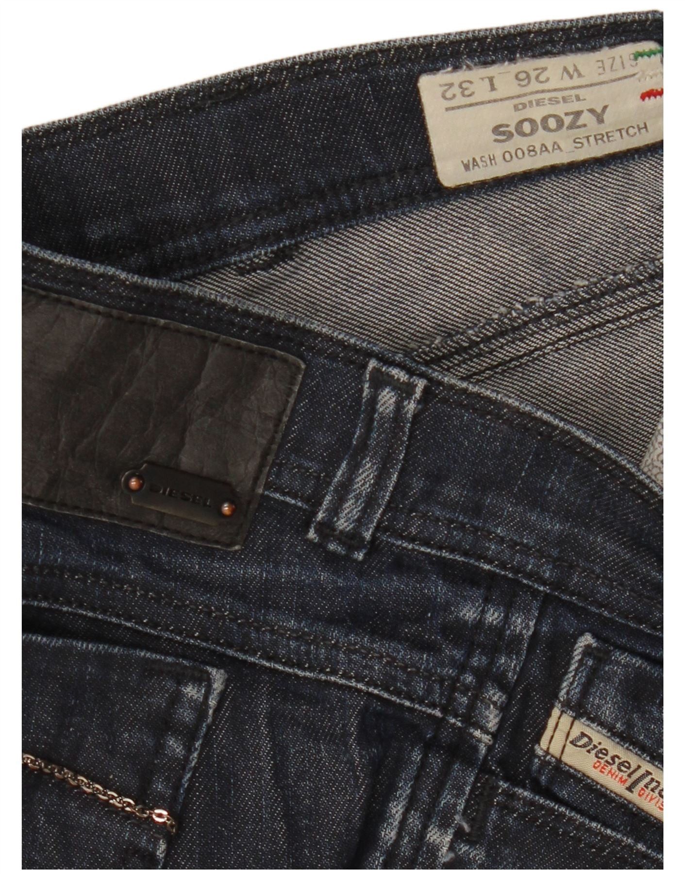 Diesel Womens Soozy Bootcut Jeans W26 L32 Navy Blue Cotton Size 42" / US 20 - 4 Thumbnail