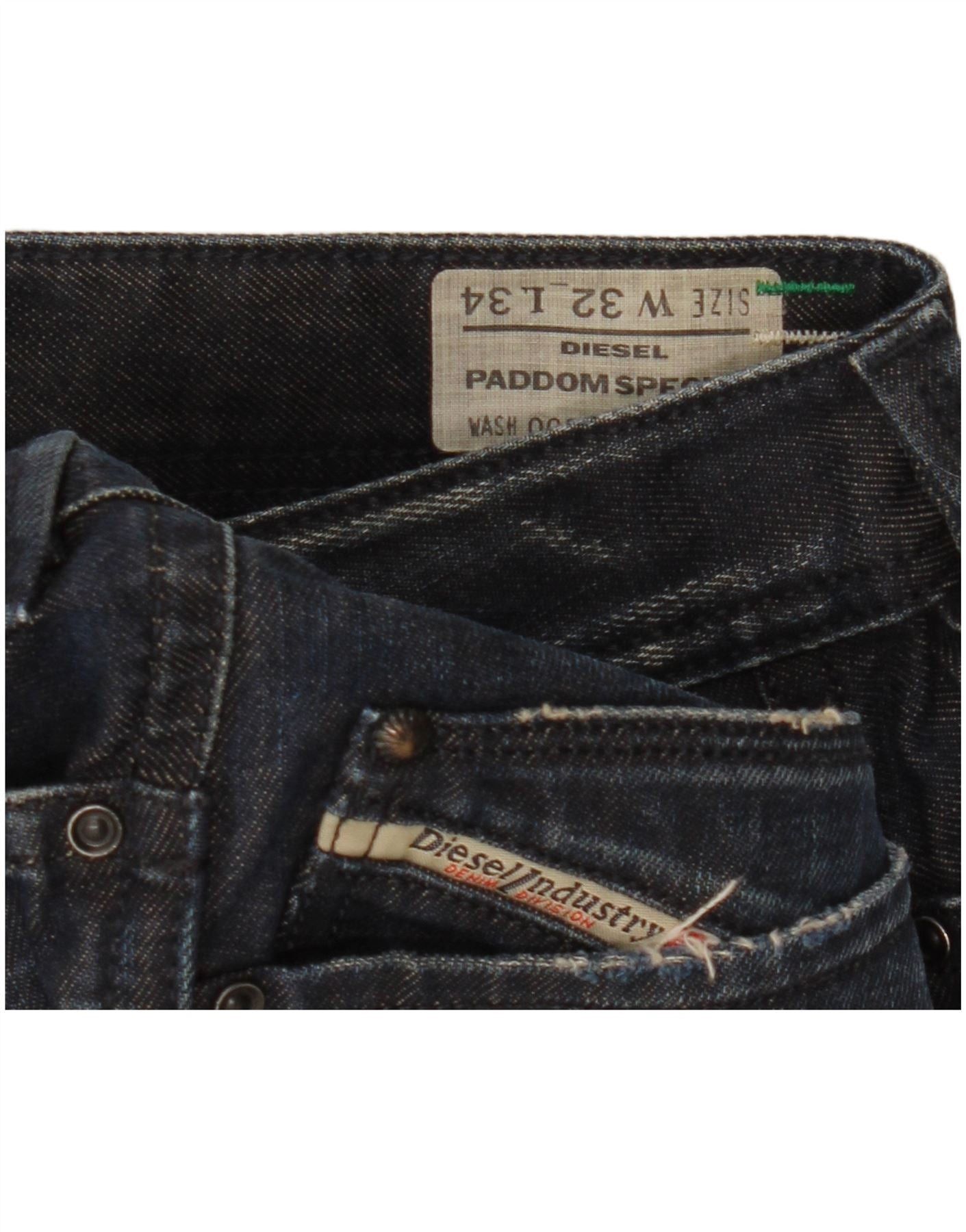 Diesel Mens Paddom Straight Jeans W32 L29 Navy Blue Cotton Size US 32 / EU 48 - 3 Thumbnail