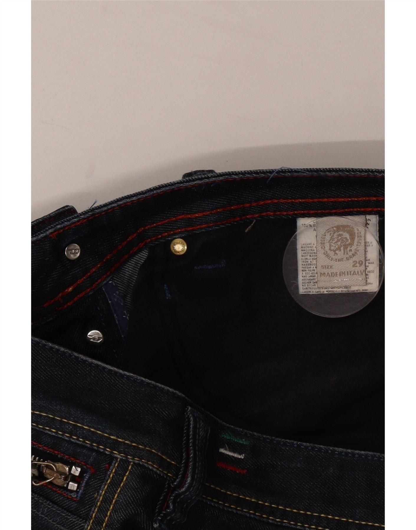 Diesel Womens Paddom Straight Jeans W29 L30 Navy Blue Cotton Size 42" / US 20 - 3 Thumbnail