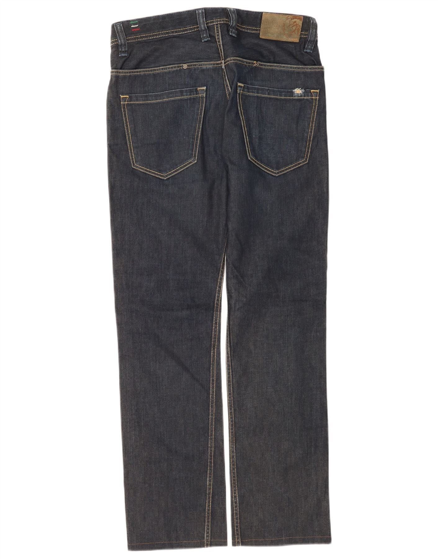 Diesel Womens Paddom Straight Jeans W29 L30 Navy Blue Cotton Size 42" / US 20 - 2 Thumbnail