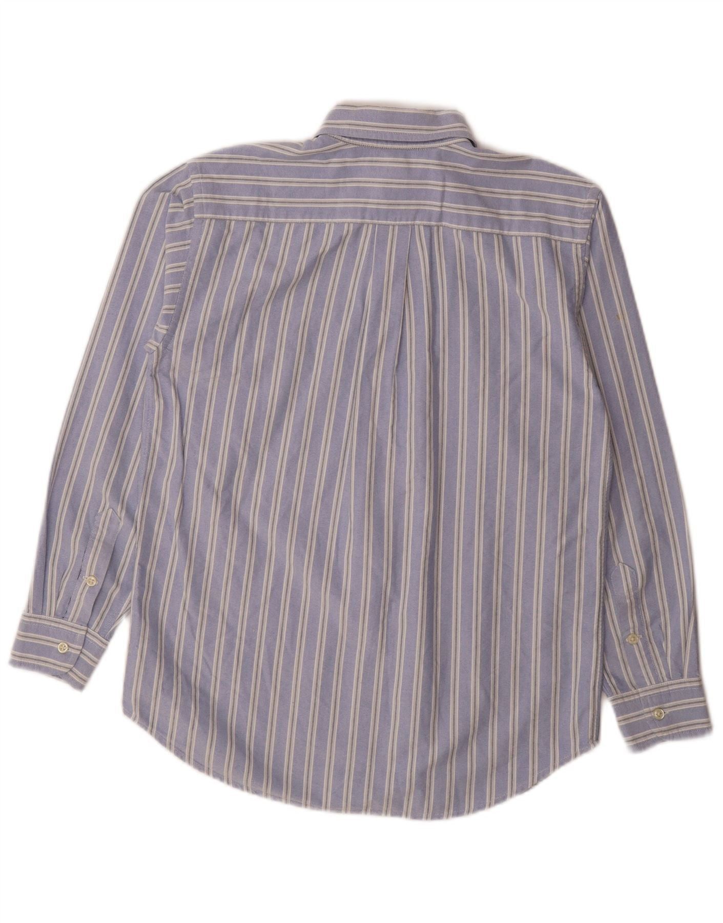 Ralph Lauren Boys Shirt 14-15 Years Large Blue Striped Cotton Size L / US 10 / IT 46 - 4 Thumbnail