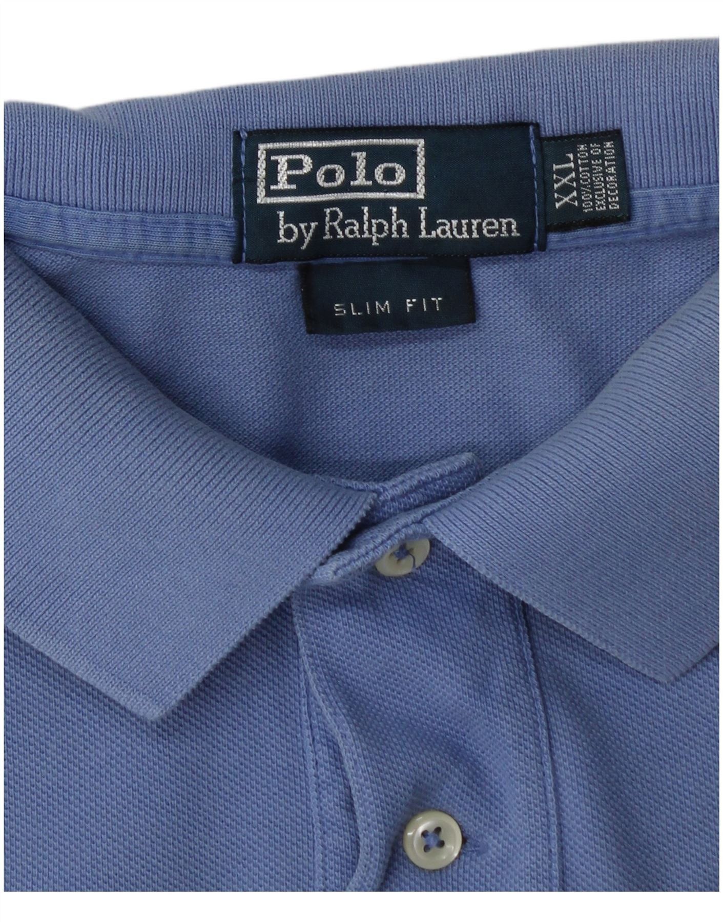 Polo Ralph Lauren Mens Slim Fit Polo Shirt 2XL Blue Cotton Size US L / EU 52-54 / 3 - 4 Thumbnail