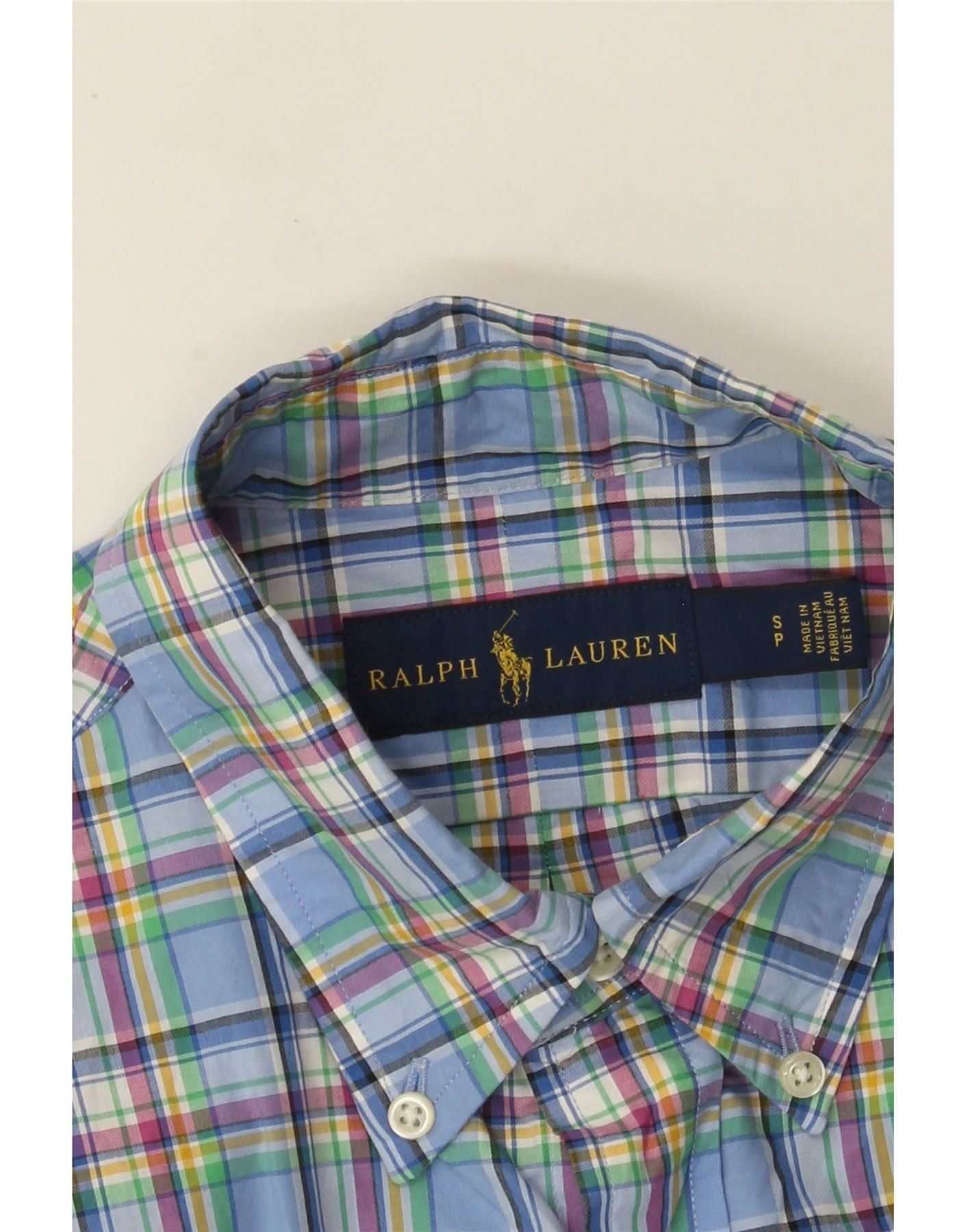 Ralph Lauren Mens Shirt Small Blue Check Cotton Size US S / EU 44-46 / 1 - 3 Thumbnail