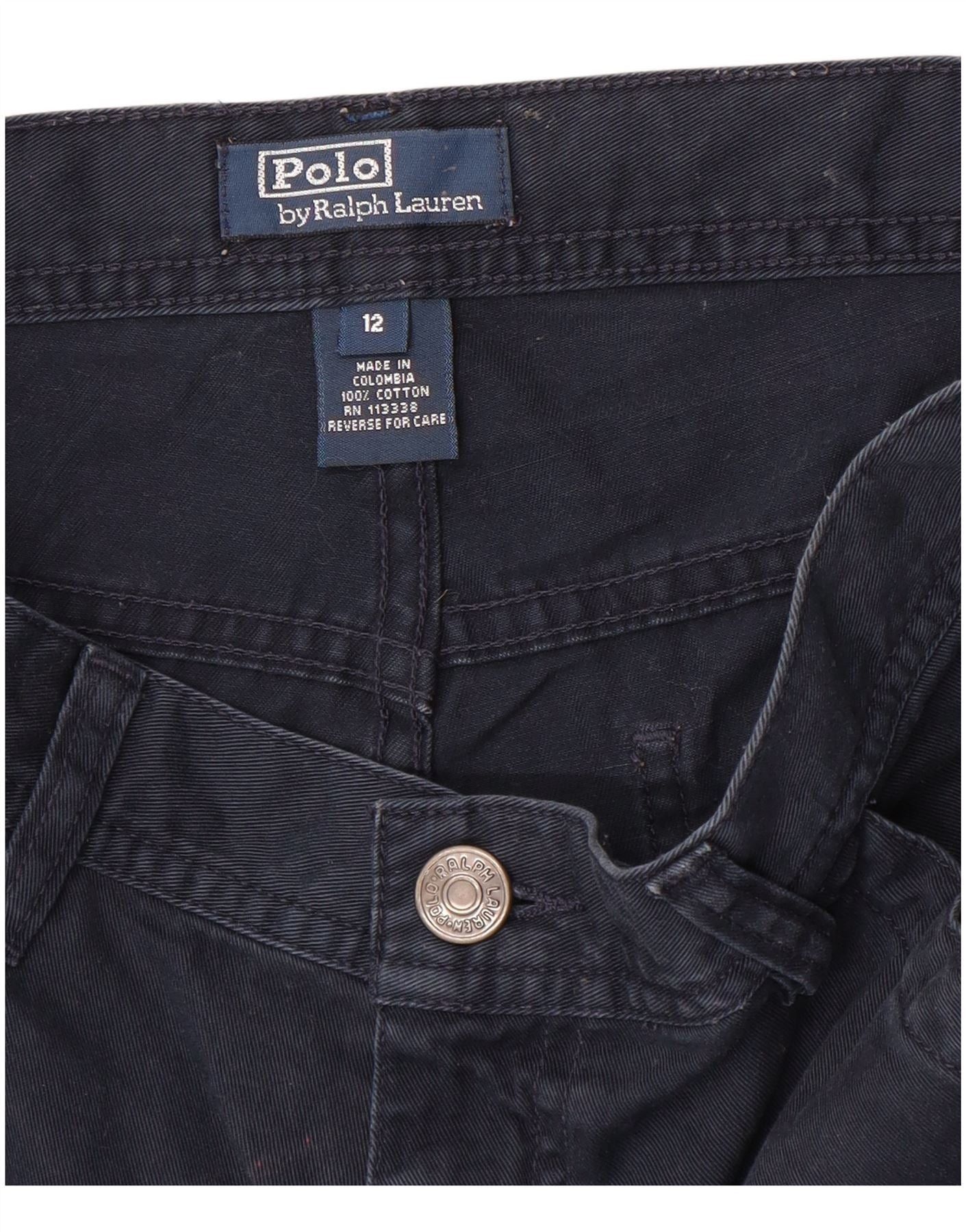 Polo Ralph Lauren Boys Cargo Shorts 11-12 Years W28 Navy Blue Cotton Size XL / US 12-14 / IT 48-50 - 3 Thumbnail