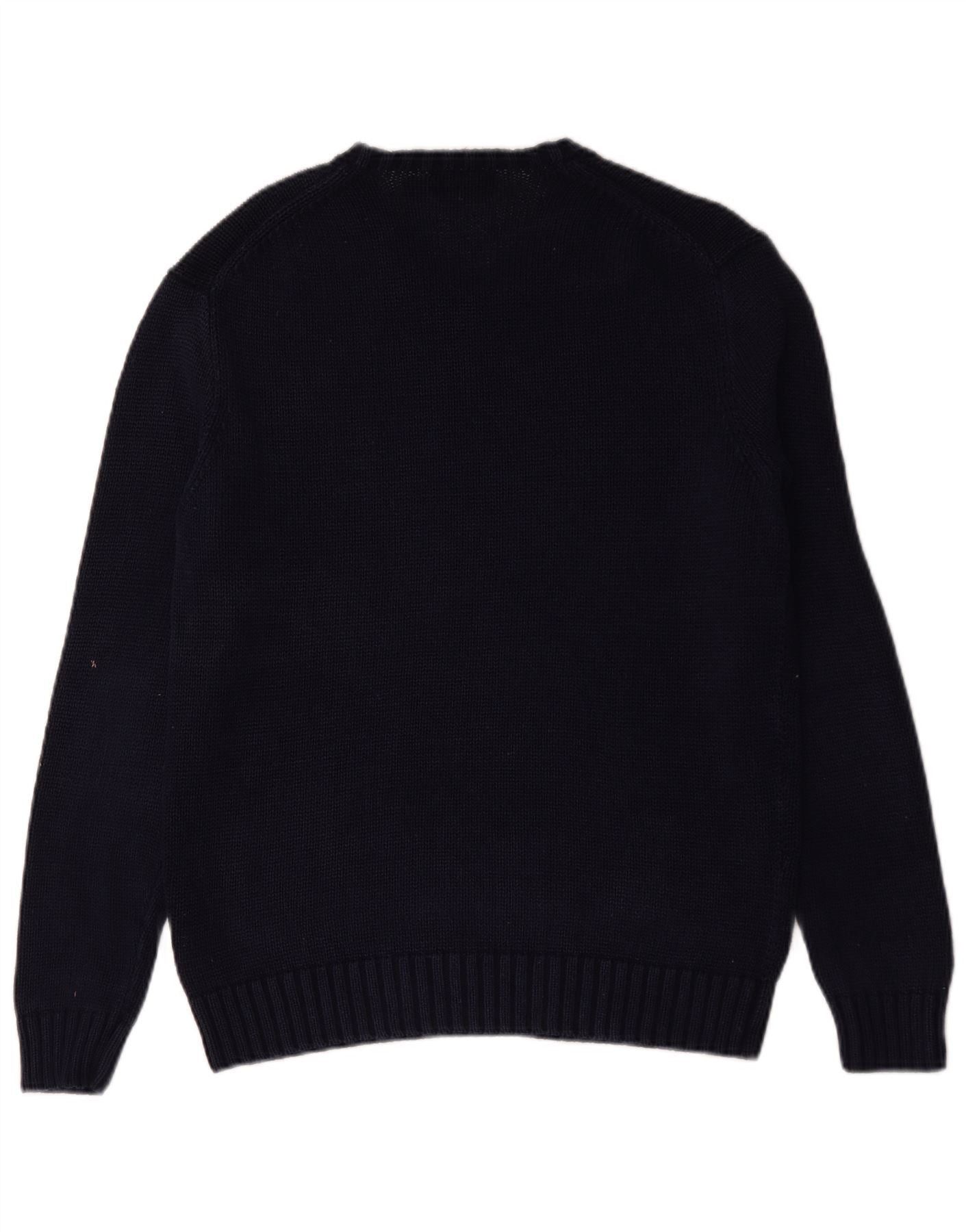 Polo Ralph Lauren Mens Crew Neck Jumper Sweater Small Navy Blue Cotton Size US L / EU 52-54 / 3 - 2 Thumbnail