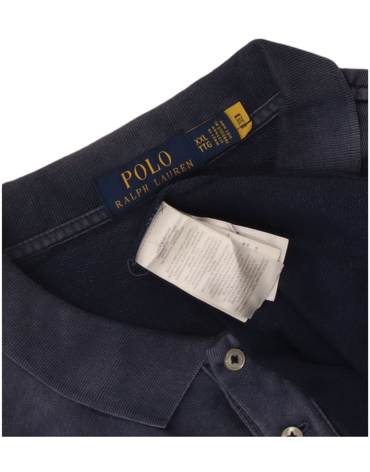 Polo Ralph Lauren Mens Polo Shirt 2XL Navy Blue Cotton Size US XL / EU 56 / 4 - 3 Thumbnail