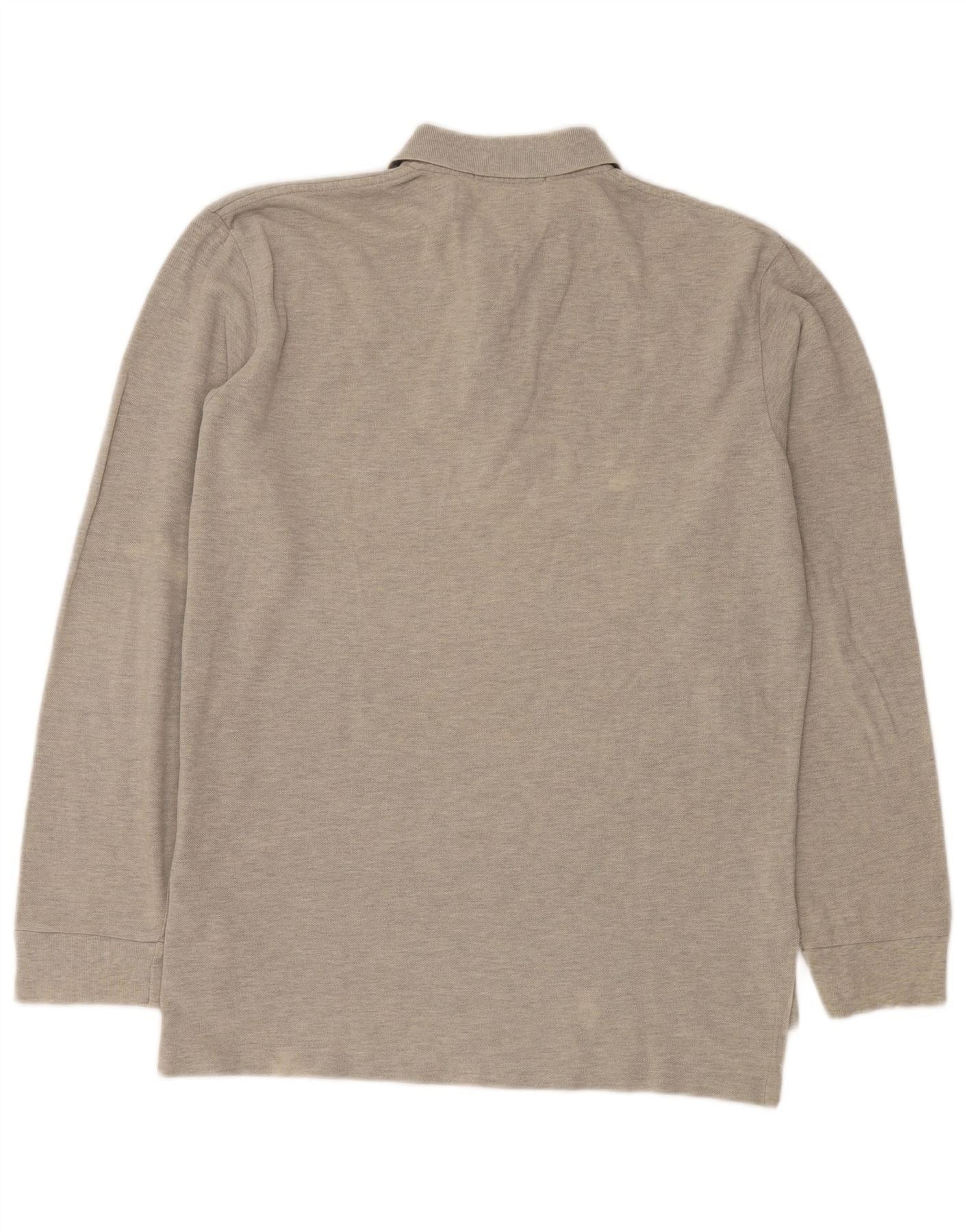 Polo Ralph Lauren Mens Loose Fit Long Sleeve Polo Shirt Medium Grey Cotton Size US M / EU 48-50 / 2 - 2 Thumbnail
