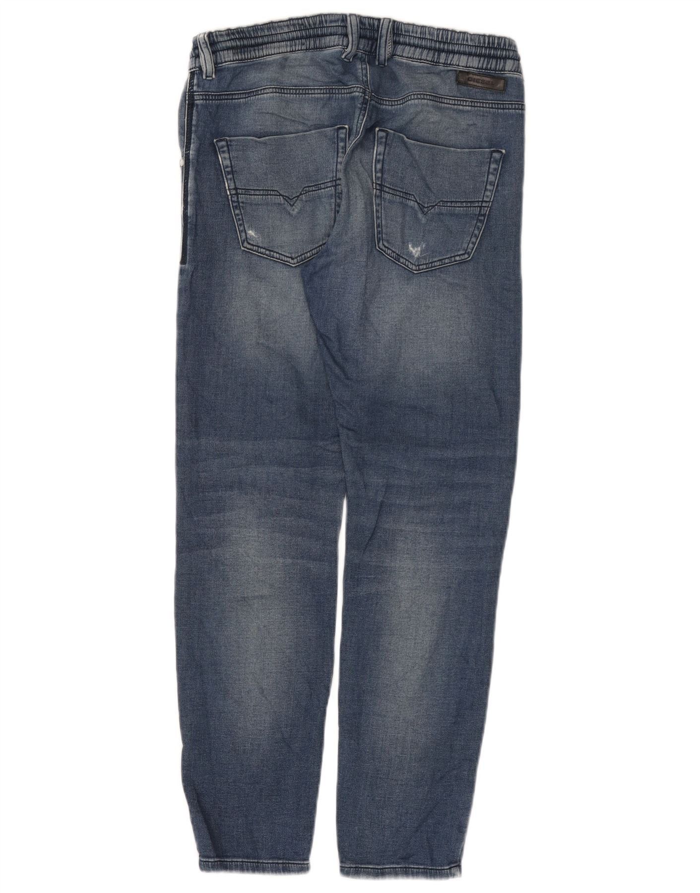 Diesel Womens Distressed Tapered Jeans W27 L28 Blue Cotton Size 42" / US 20 - 2 Thumbnail