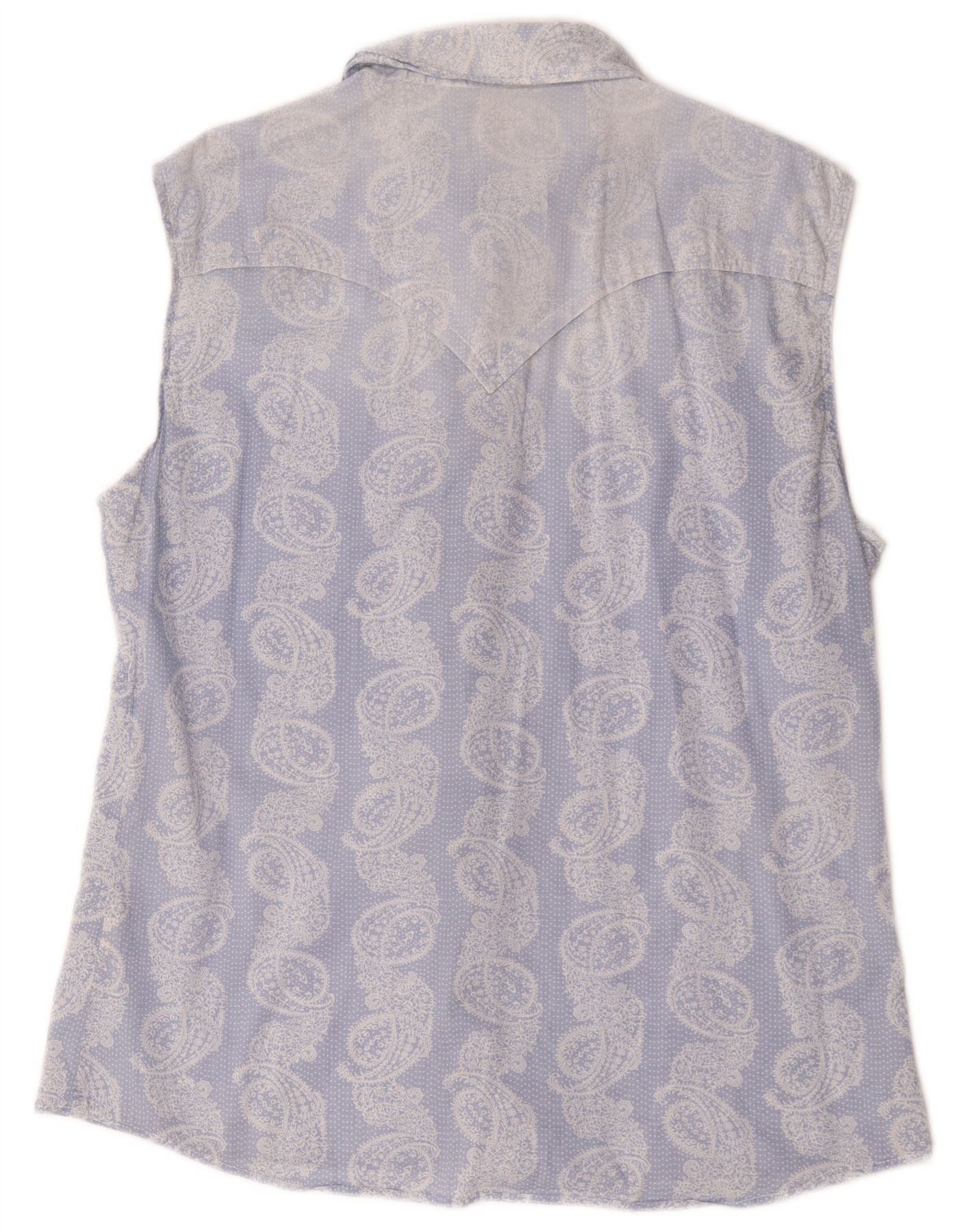 Diesel Womens Sleeveless Shirt UK 16 Large Blue Paisley Cotton Size XL / US 12-14 / IT 48-50 - 2 Thumbnail