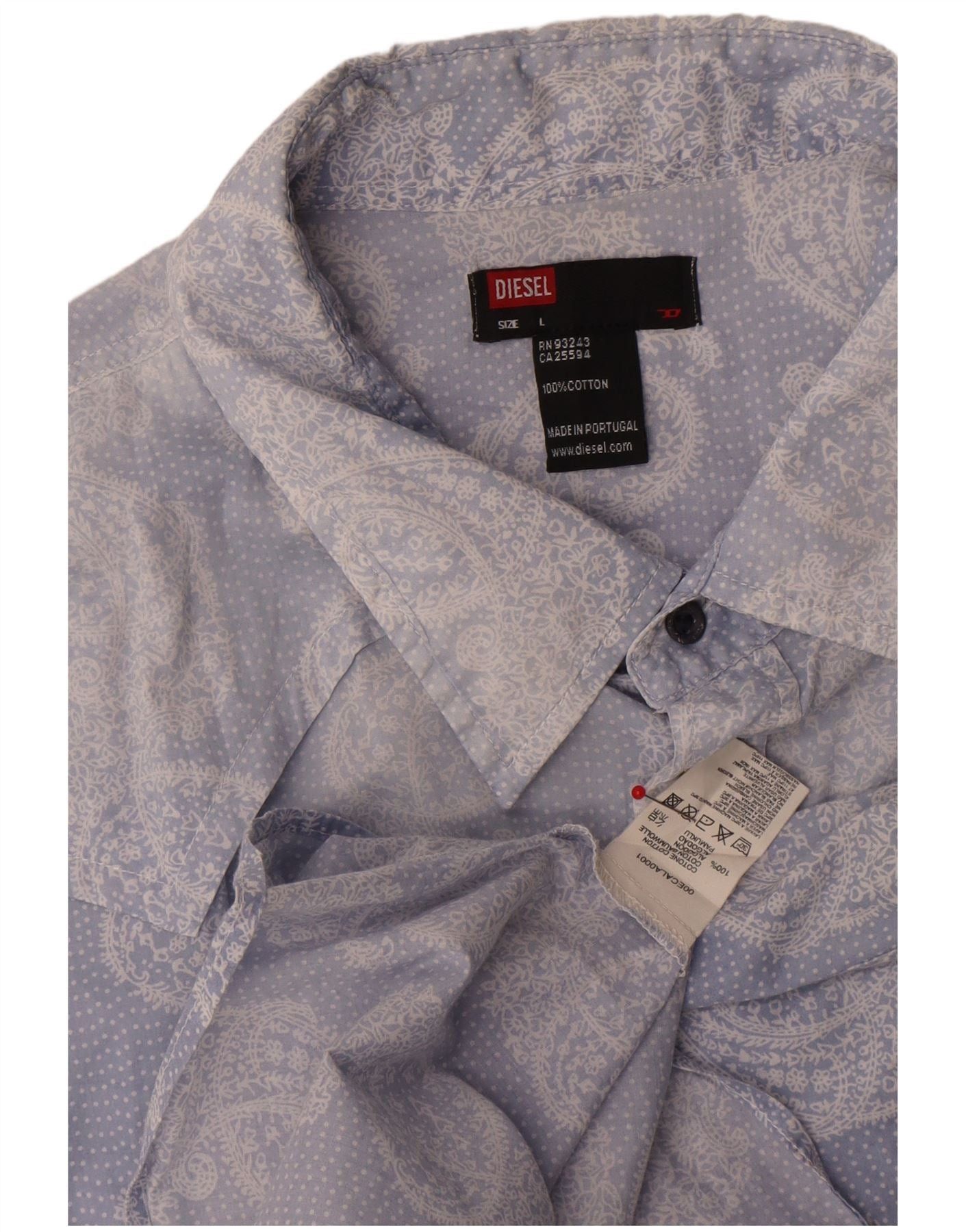 Diesel Womens Sleeveless Shirt UK 16 Large Blue Paisley Cotton Size XL / US 12-14 / IT 48-50 - 3 Thumbnail