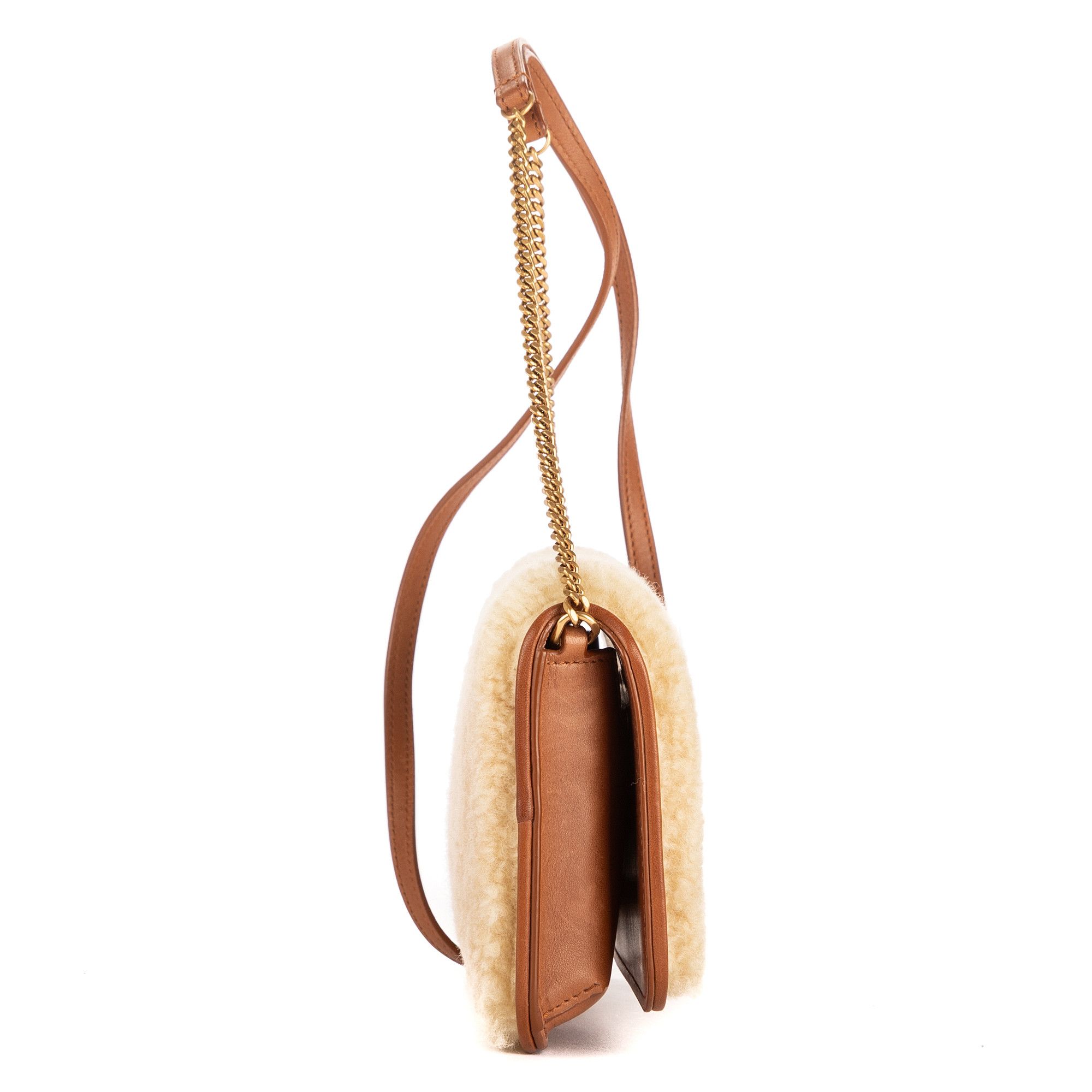 Yves Saint Laurent Loulou Shearling Pochette Mini Size ONE SIZE - 4 Thumbnail