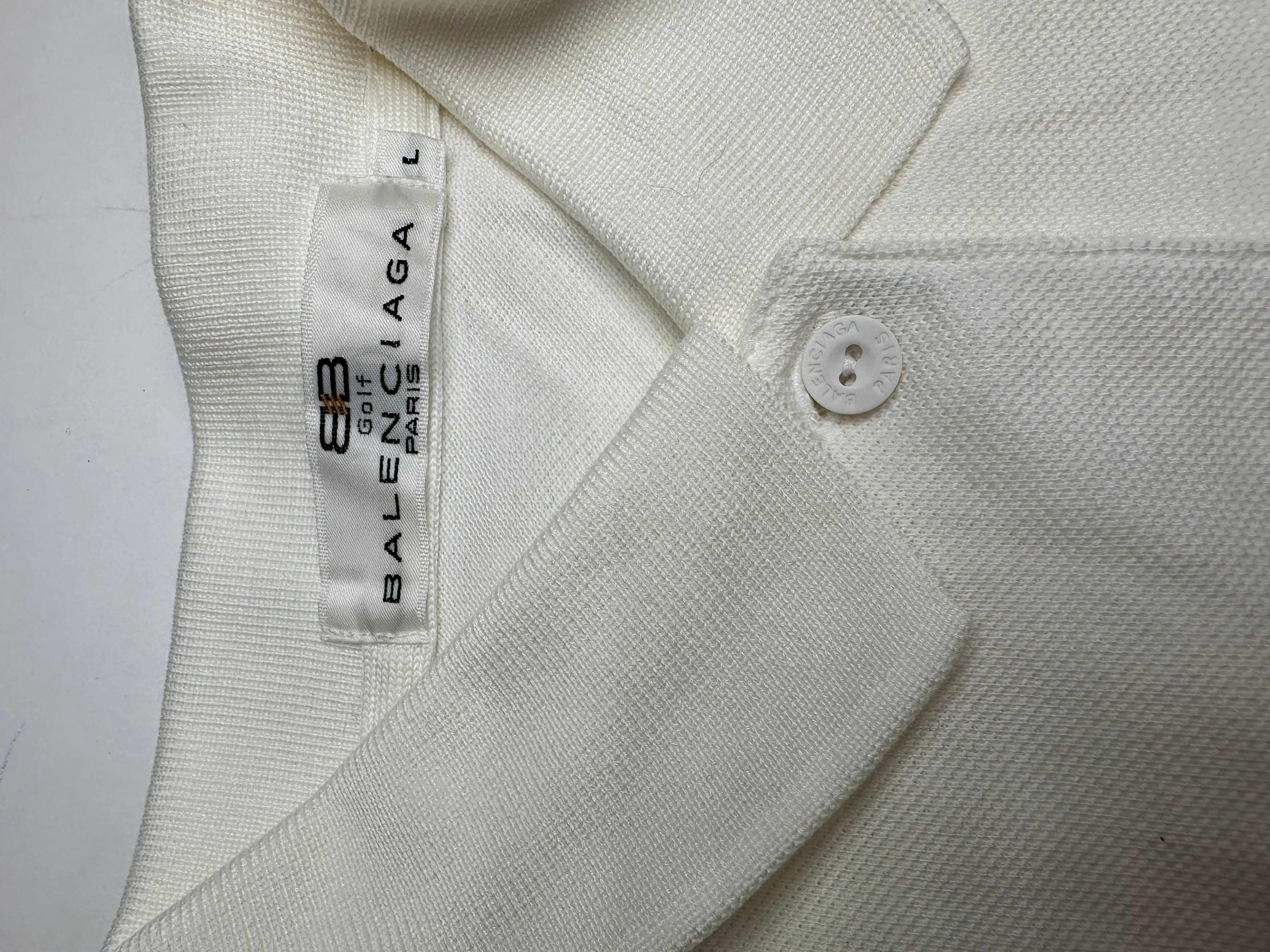 Balenciaga Vintage Sport Polo Shirt White L Size L / US 10 / IT 46 - 6 Thumbnail