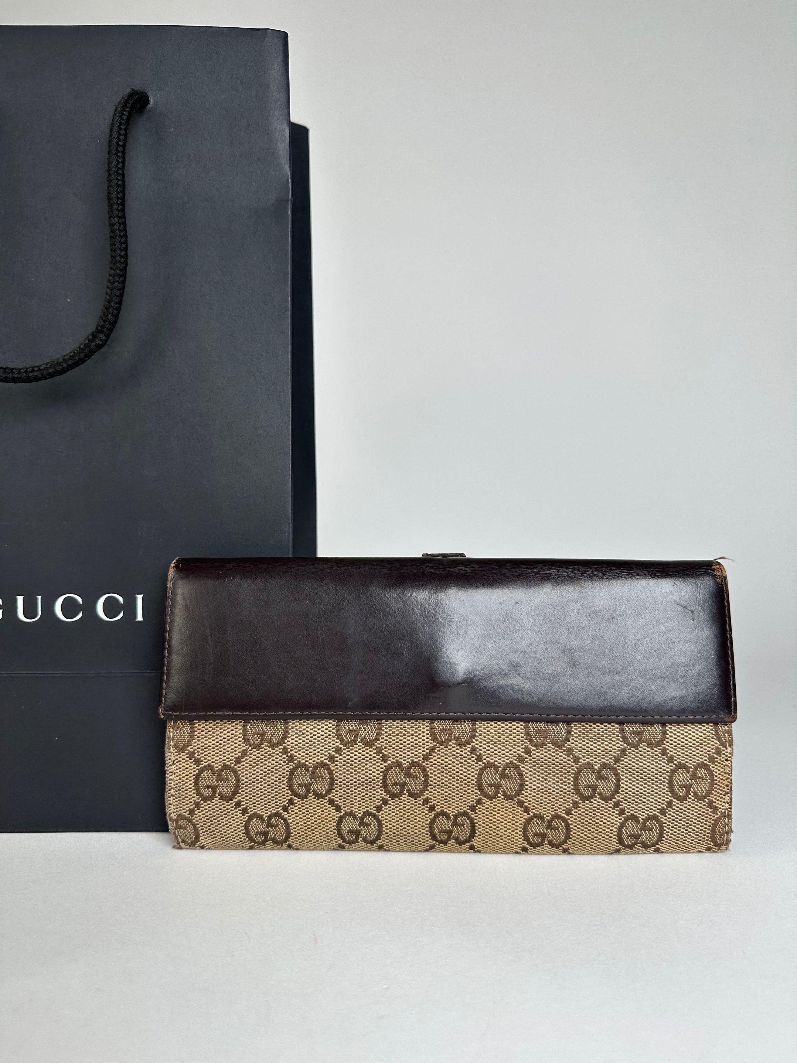 Gucci Vintage Monogram Long Jackie Wallet Beige Brown Size ONE SIZE - 11 Thumbnail