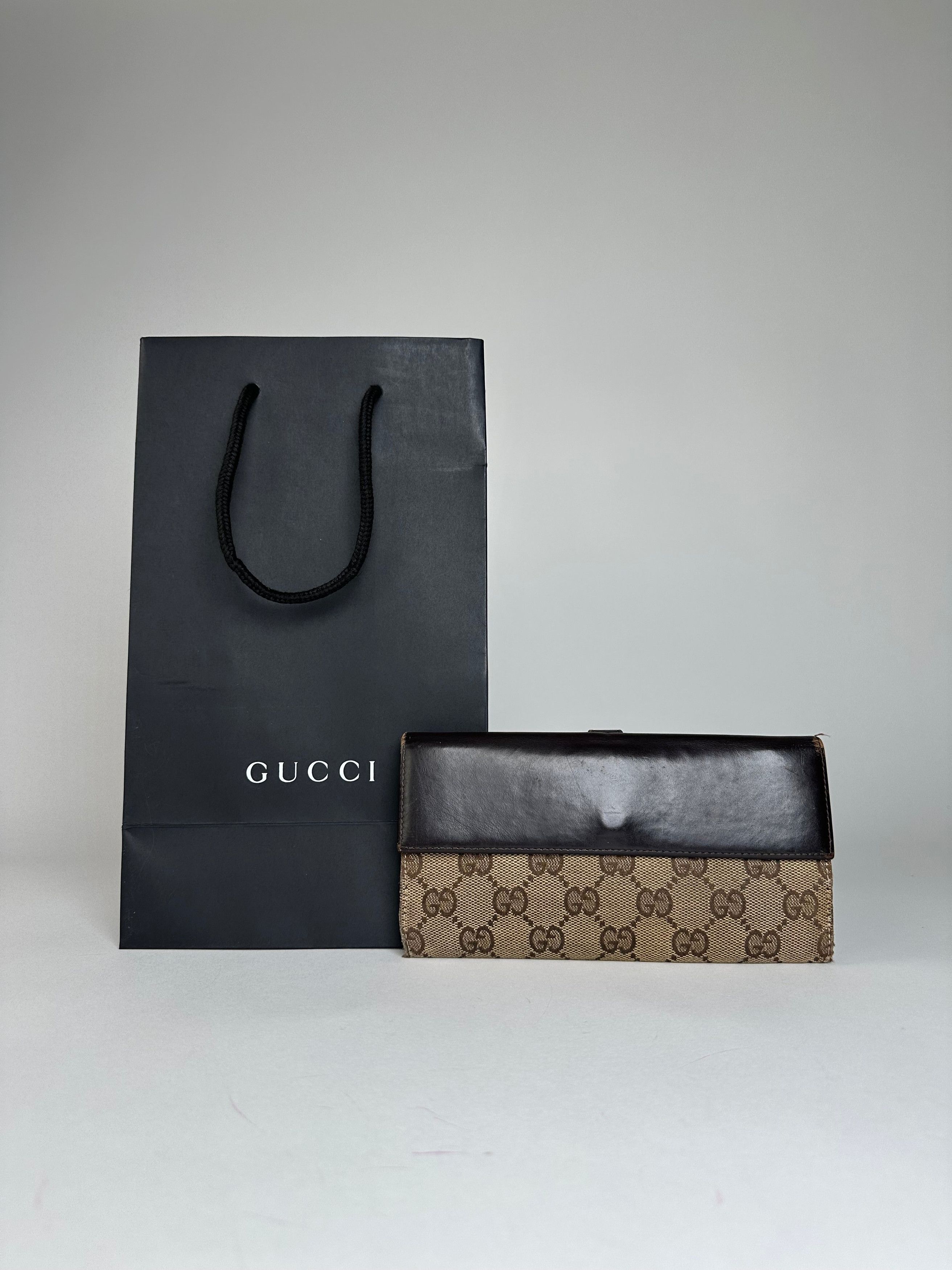 Gucci Vintage Monogram Long Jackie Wallet Beige Brown Size ONE SIZE - 2 Thumbnail