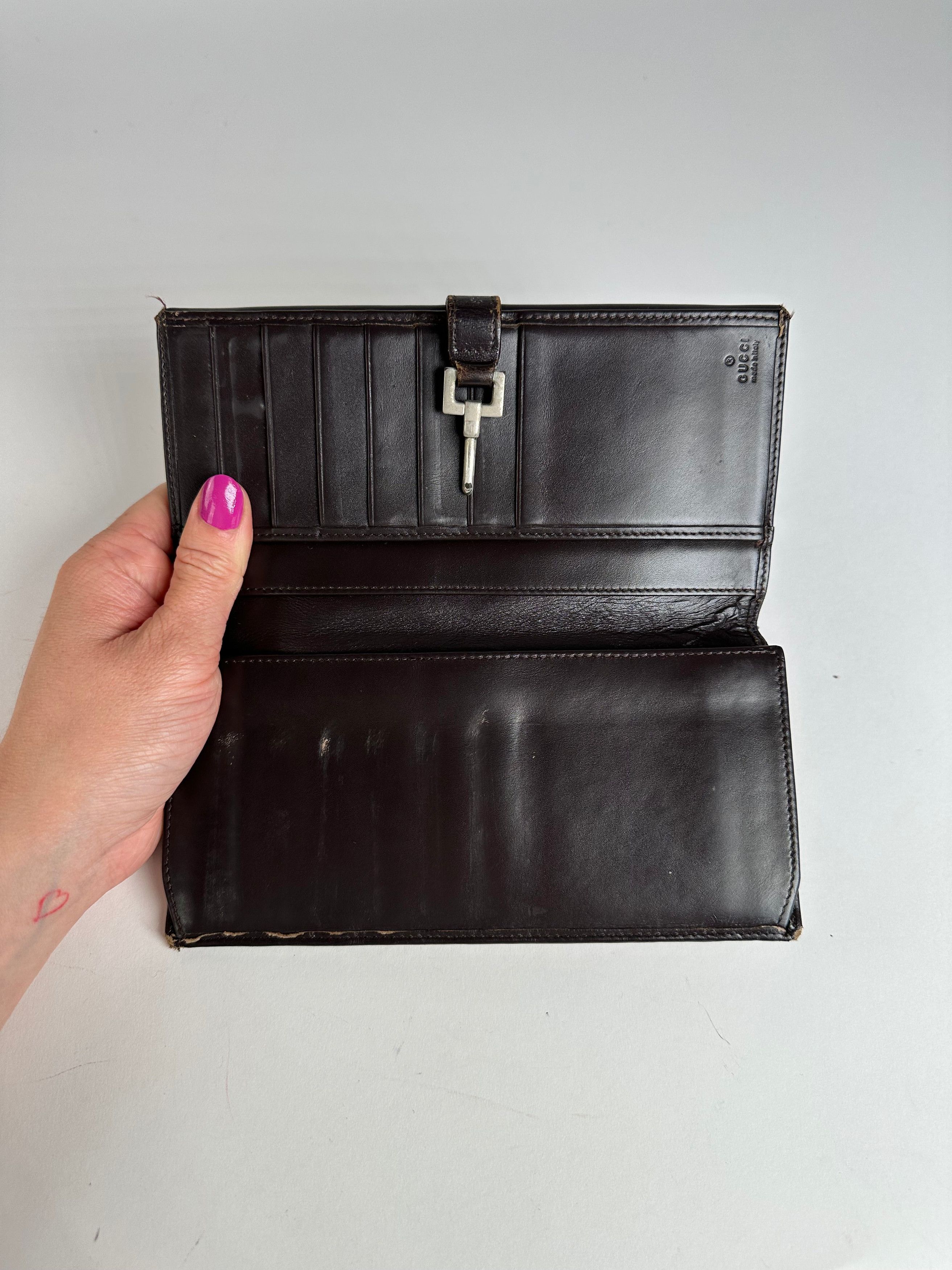 Gucci Vintage Monogram Long Jackie Wallet Beige Brown Size ONE SIZE - 4 Thumbnail