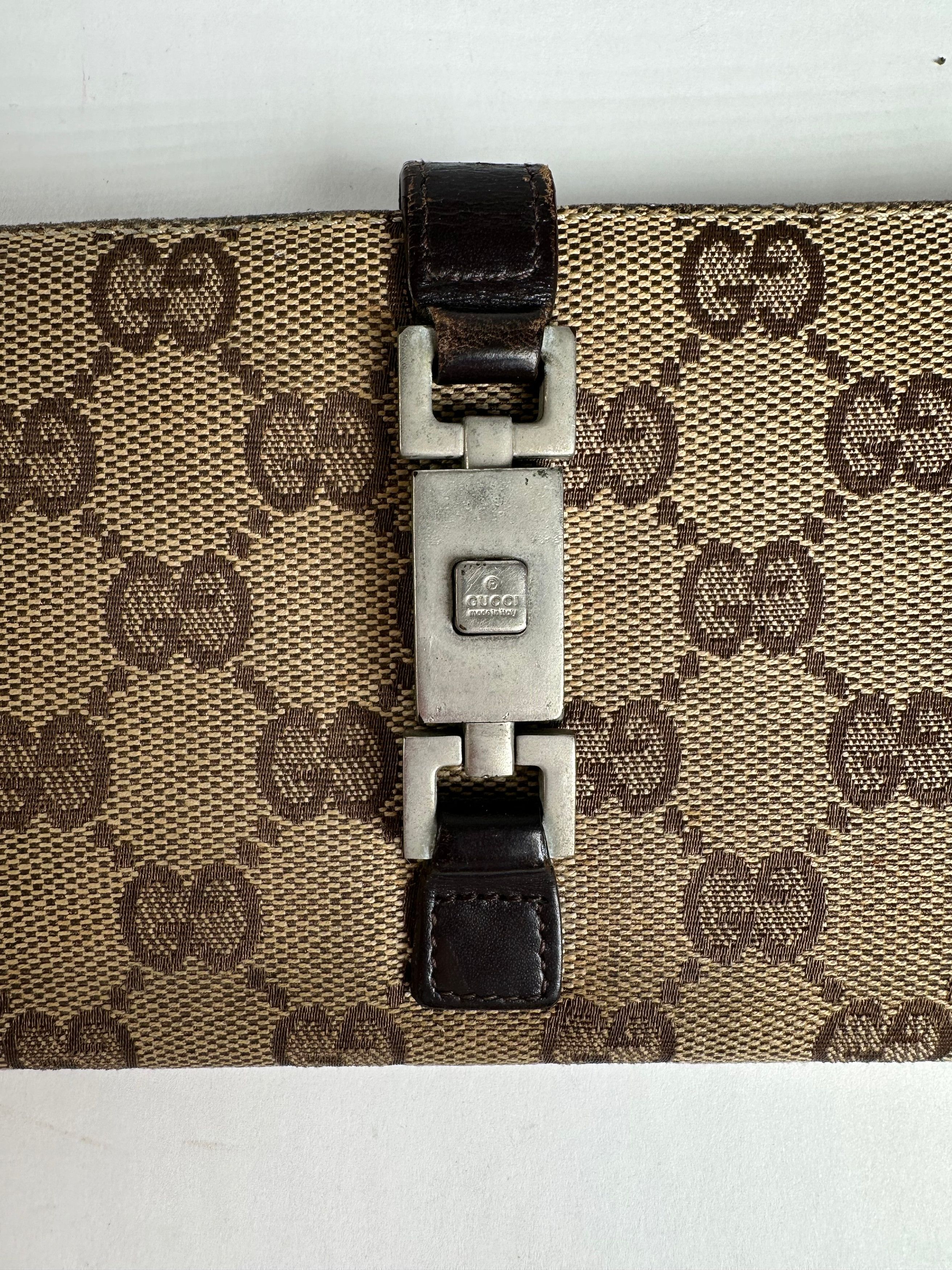Gucci Vintage Monogram Long Jackie Wallet Beige Brown Size ONE SIZE - 10 Thumbnail