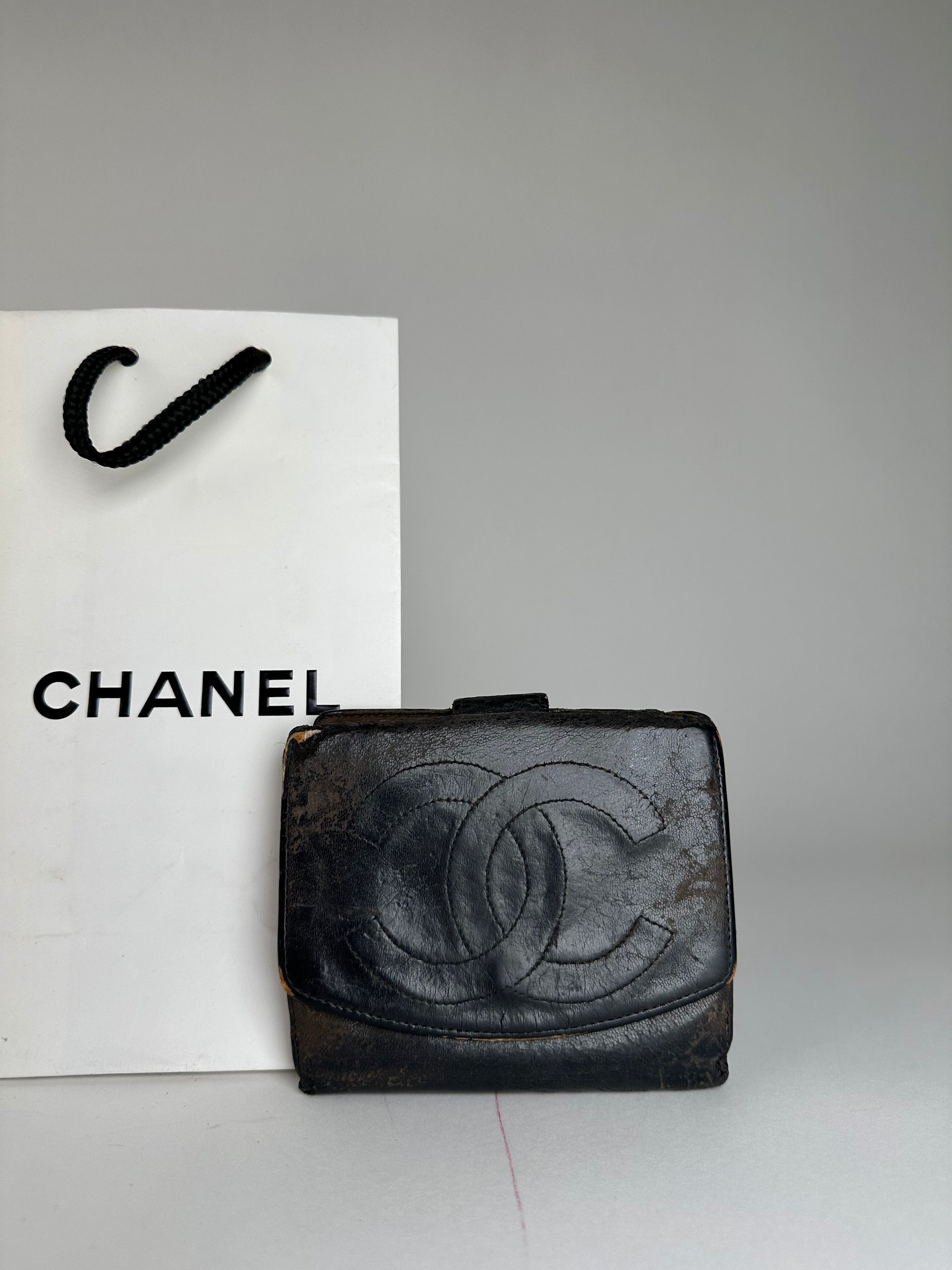 Chanel Vintage CC Leather Wallet Black Size ONE SIZE - 10 Thumbnail