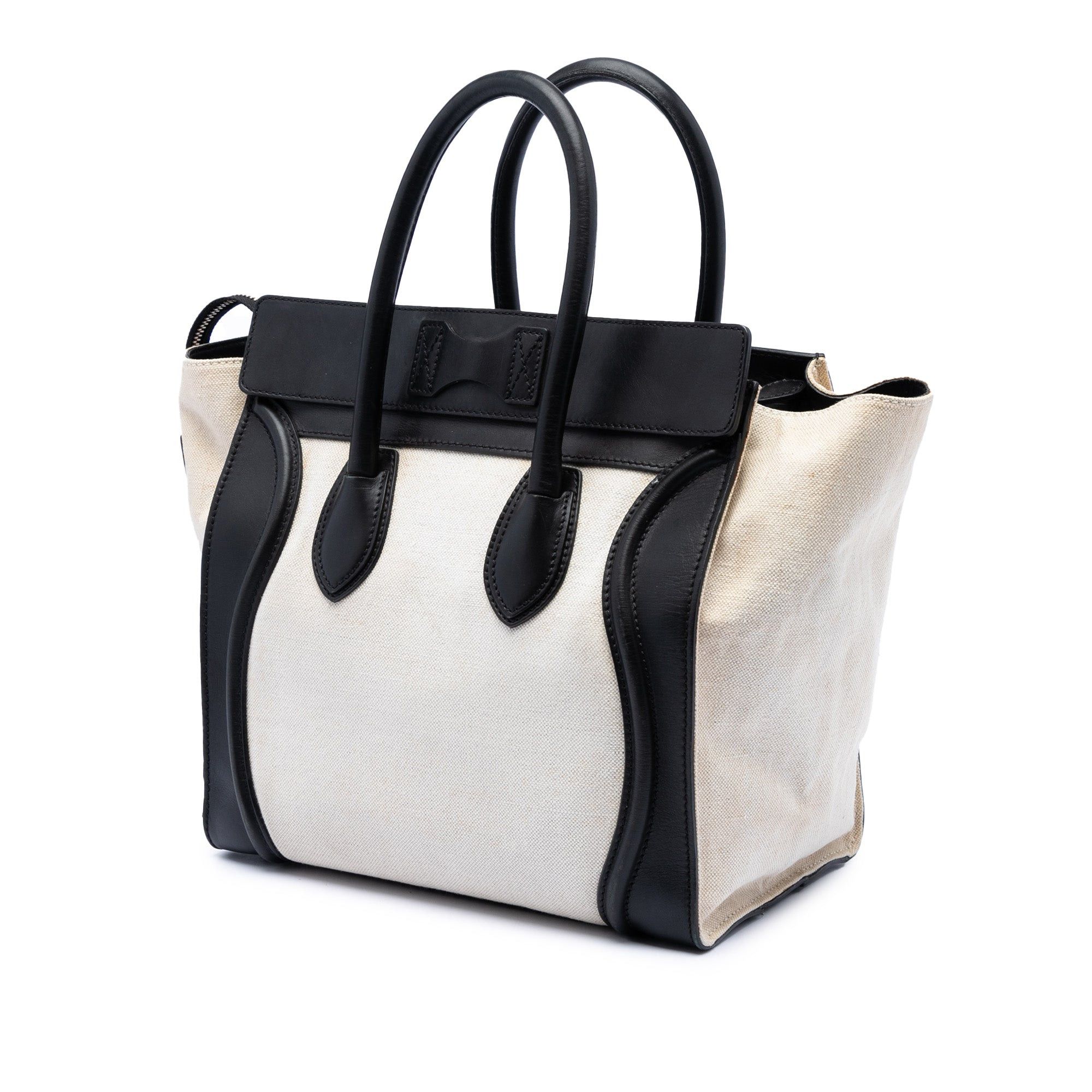 Celine Mini Bicolor Canvas and Leather Luggage Tote Size ONE SIZE - 2 Thumbnail