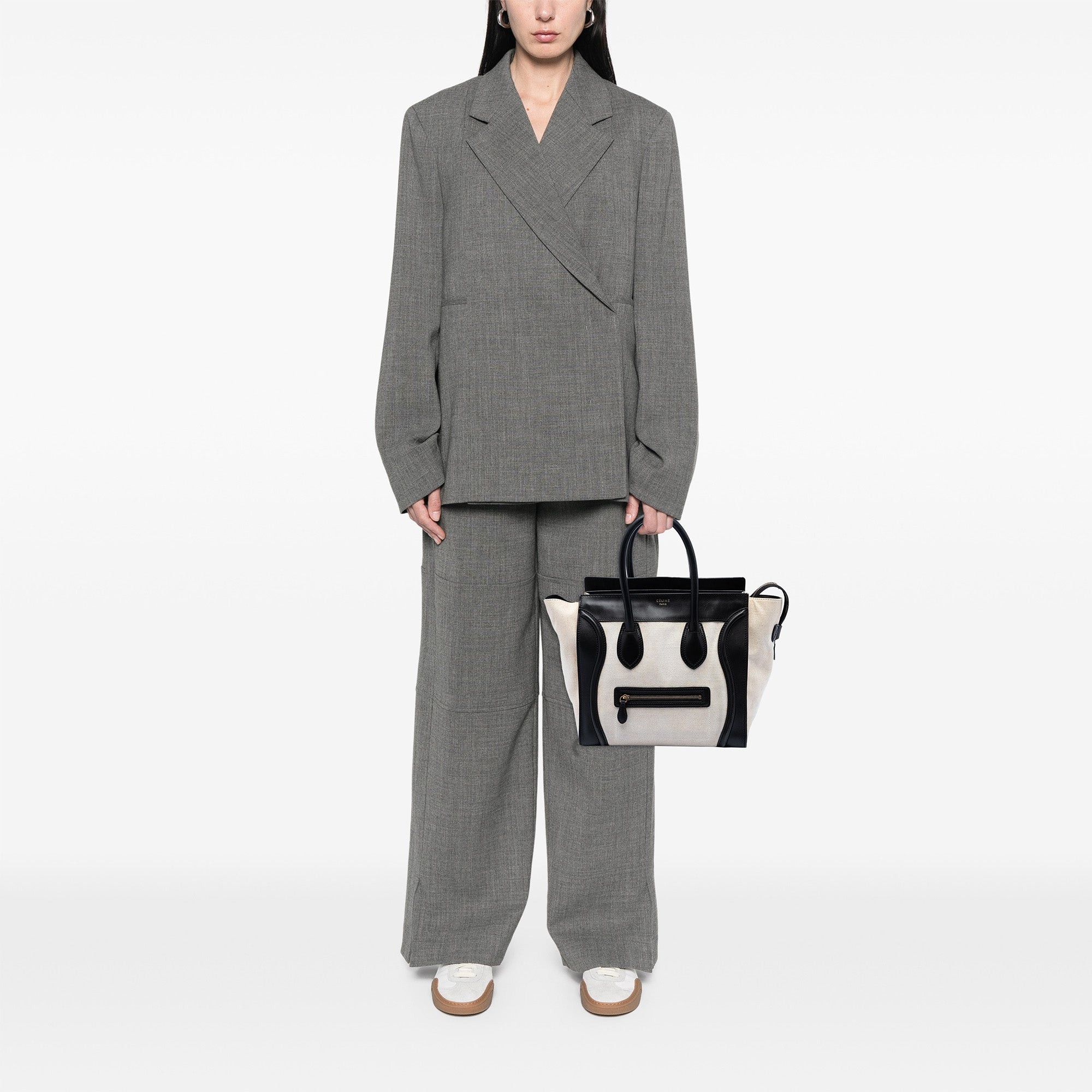 Celine Mini Bicolor Canvas and Leather Luggage Tote Size ONE SIZE - 7 Thumbnail