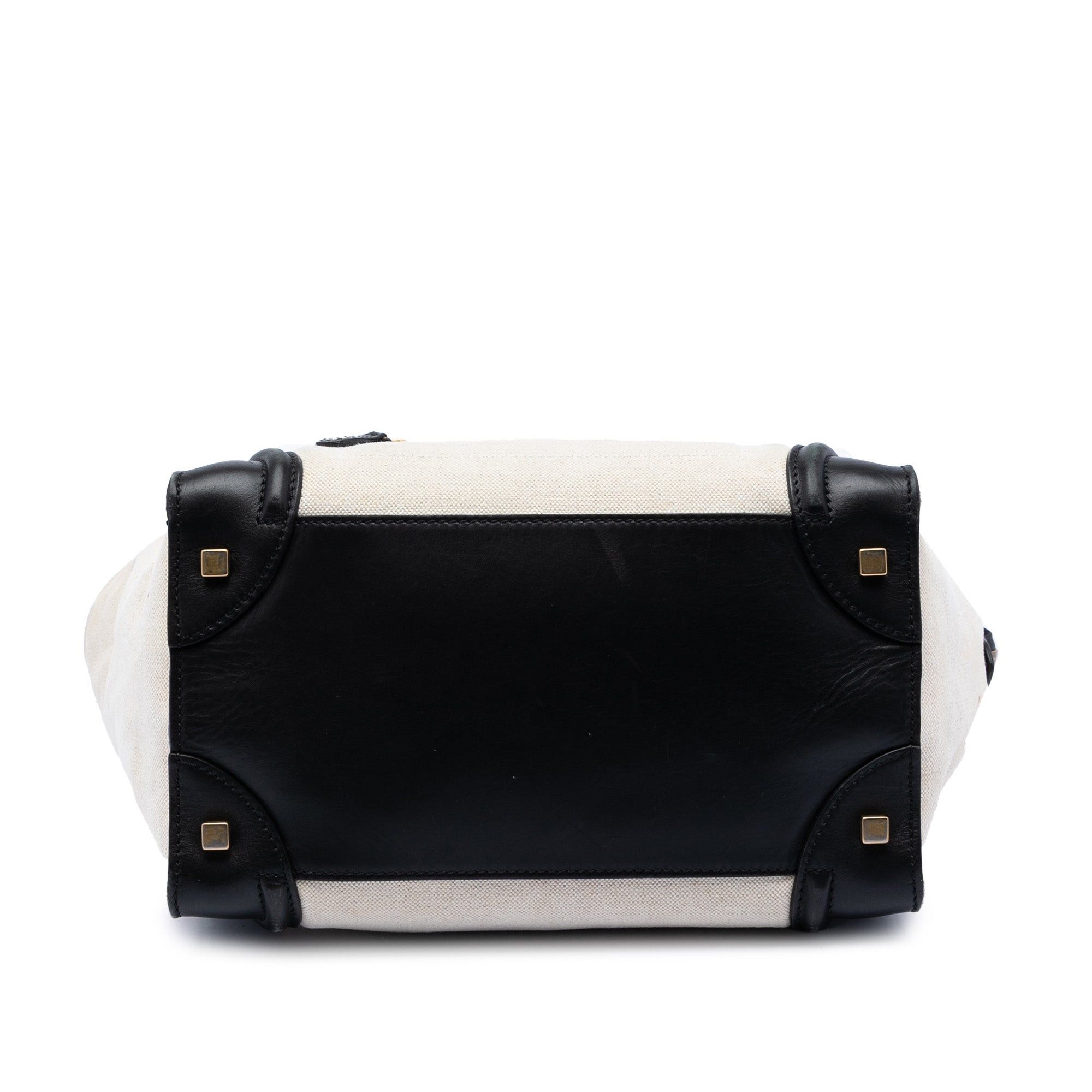 Celine Mini Bicolor Canvas and Leather Luggage Tote Size ONE SIZE - 3 Thumbnail