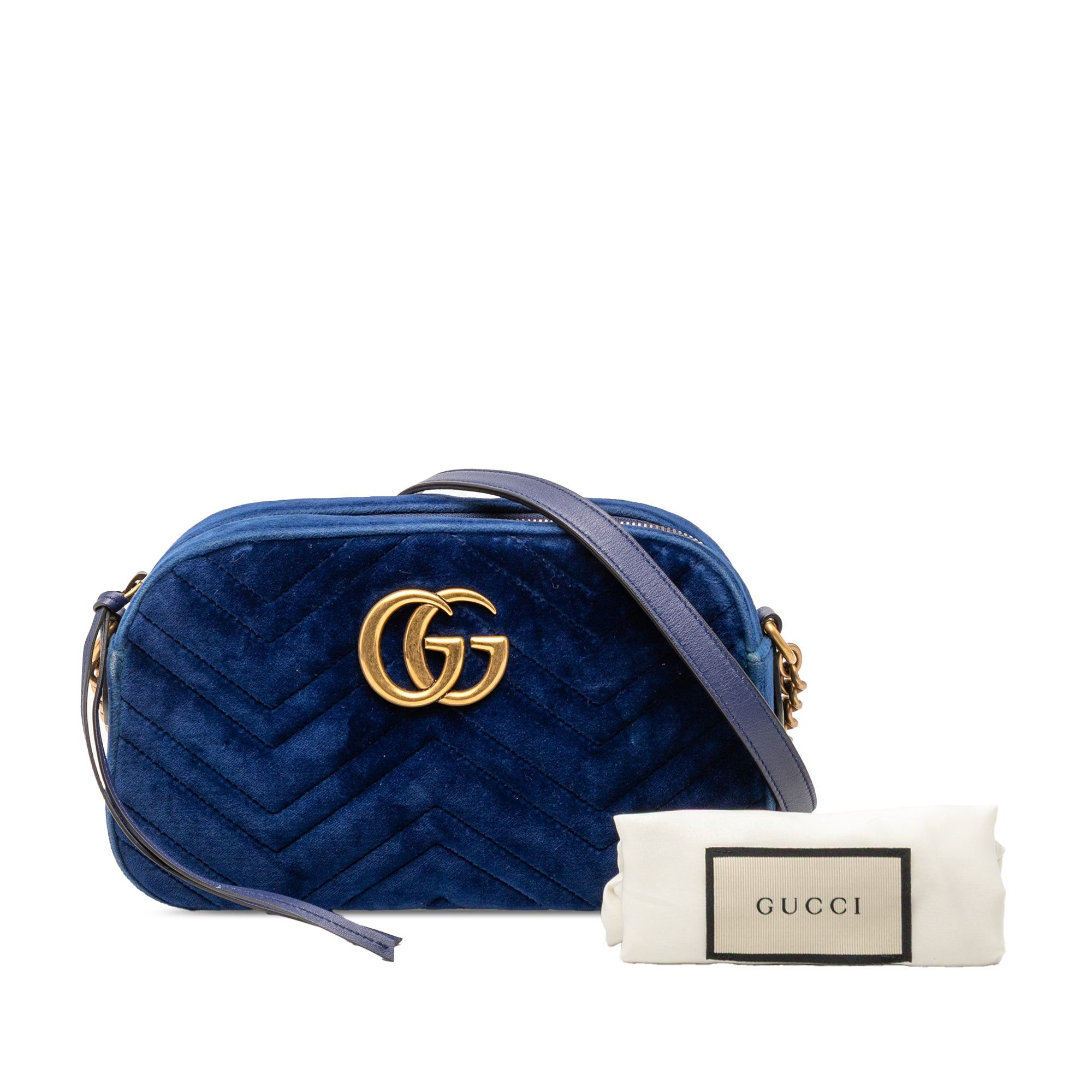 Gucci Small GG Marmont Matelasse Velvet Crossbody Size ONE SIZE - 10 Thumbnail