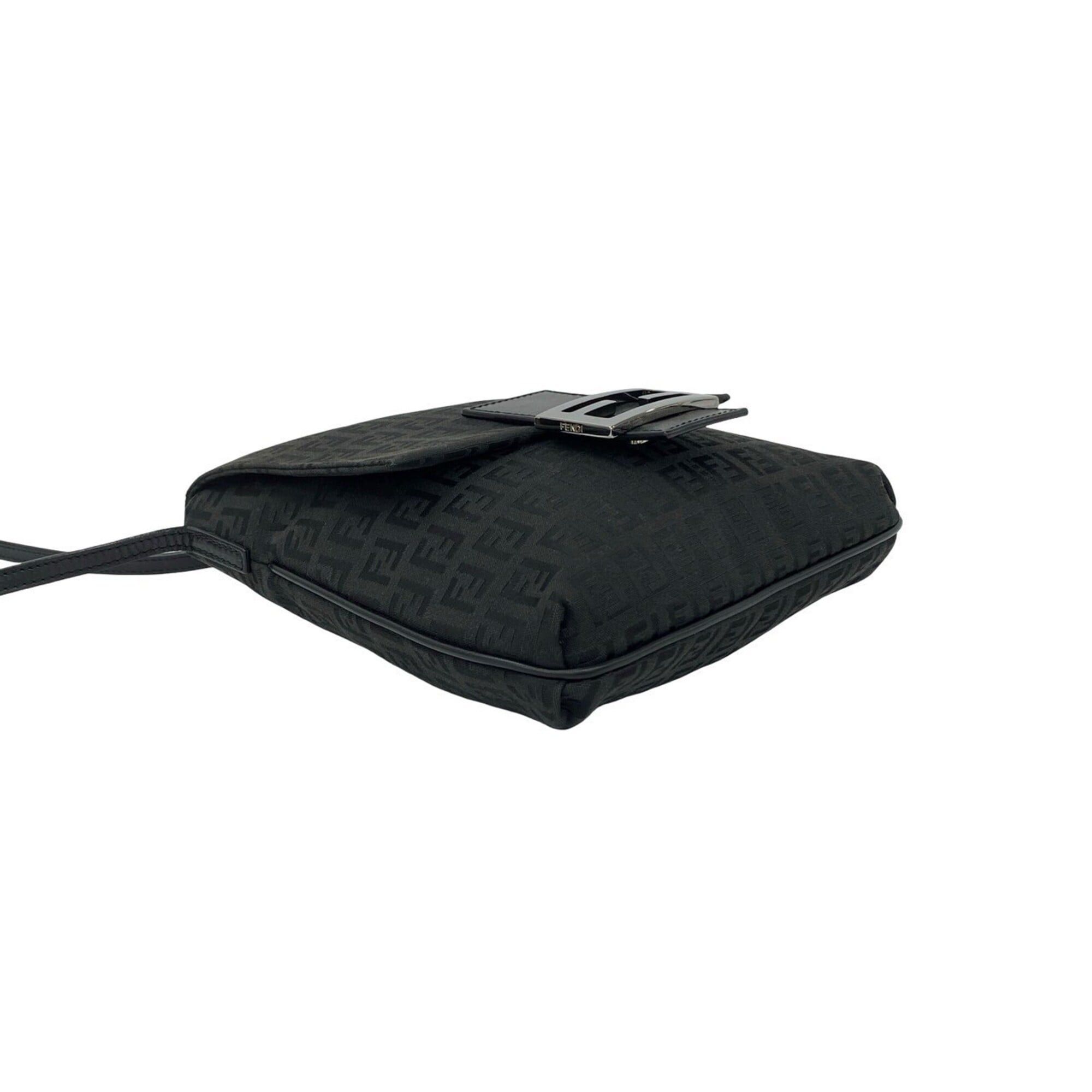 Fendi FENDI Zucchino FF Pattern Canvas Leather Genuine Shoulder Bag Pouch Sacoche Black 157-1 Size ONE SIZE - 7 Thumbnail