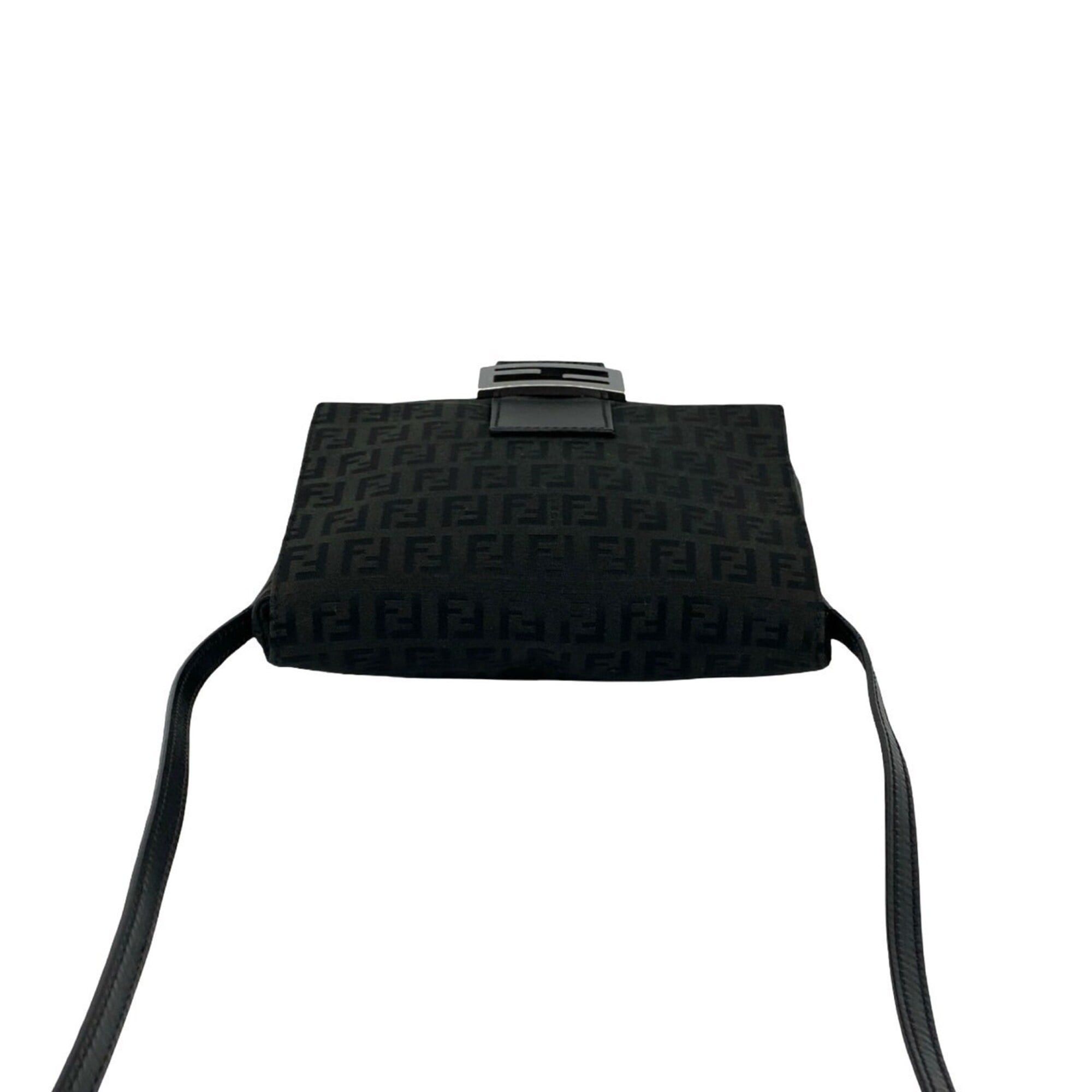 Fendi FENDI Zucchino FF Pattern Canvas Leather Genuine Shoulder Bag Pouch Sacoche Black 157-1 Size ONE SIZE - 4 Thumbnail