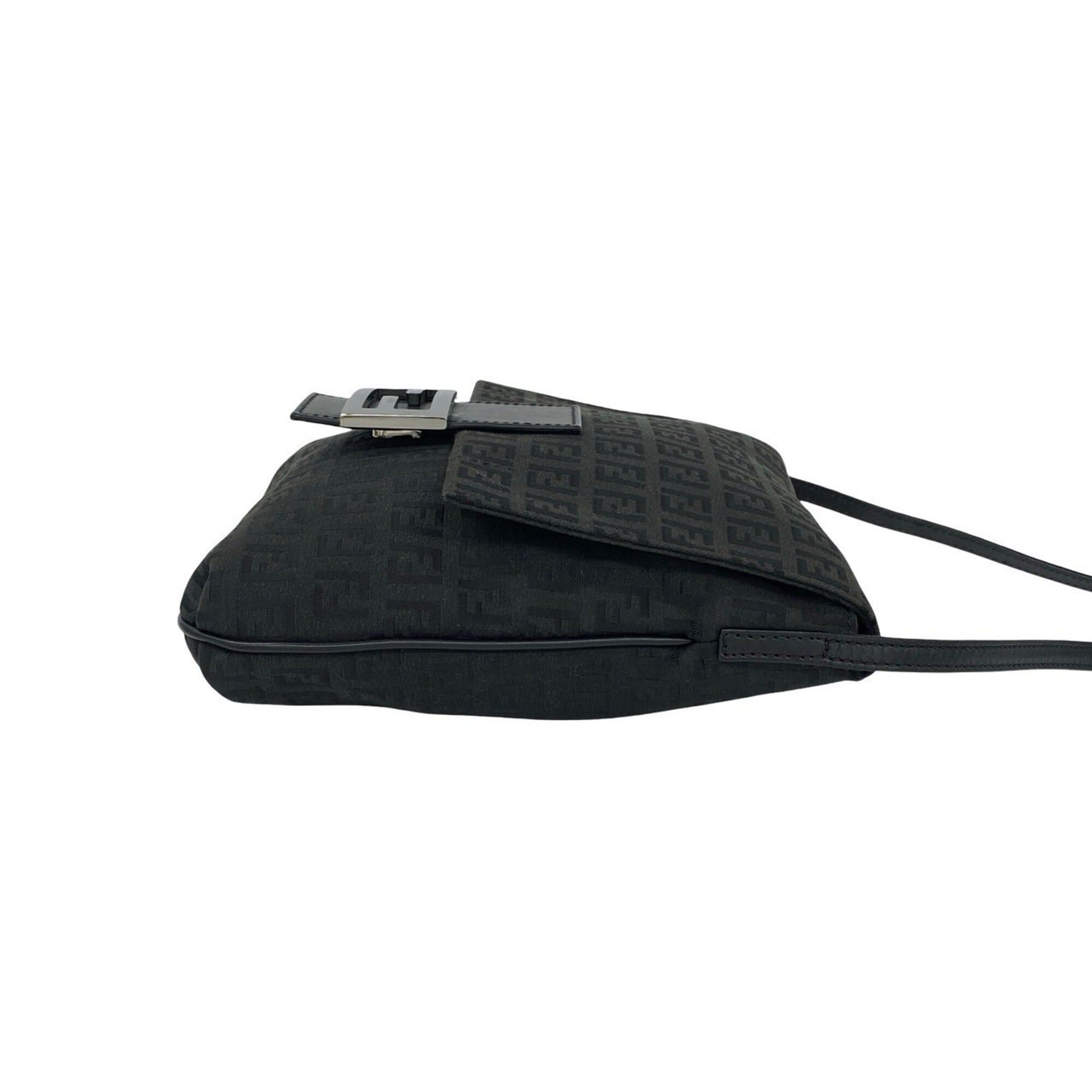 Fendi FENDI Zucchino FF Pattern Canvas Leather Genuine Shoulder Bag Pouch Sacoche Black 157-1 Size ONE SIZE - 6 Thumbnail