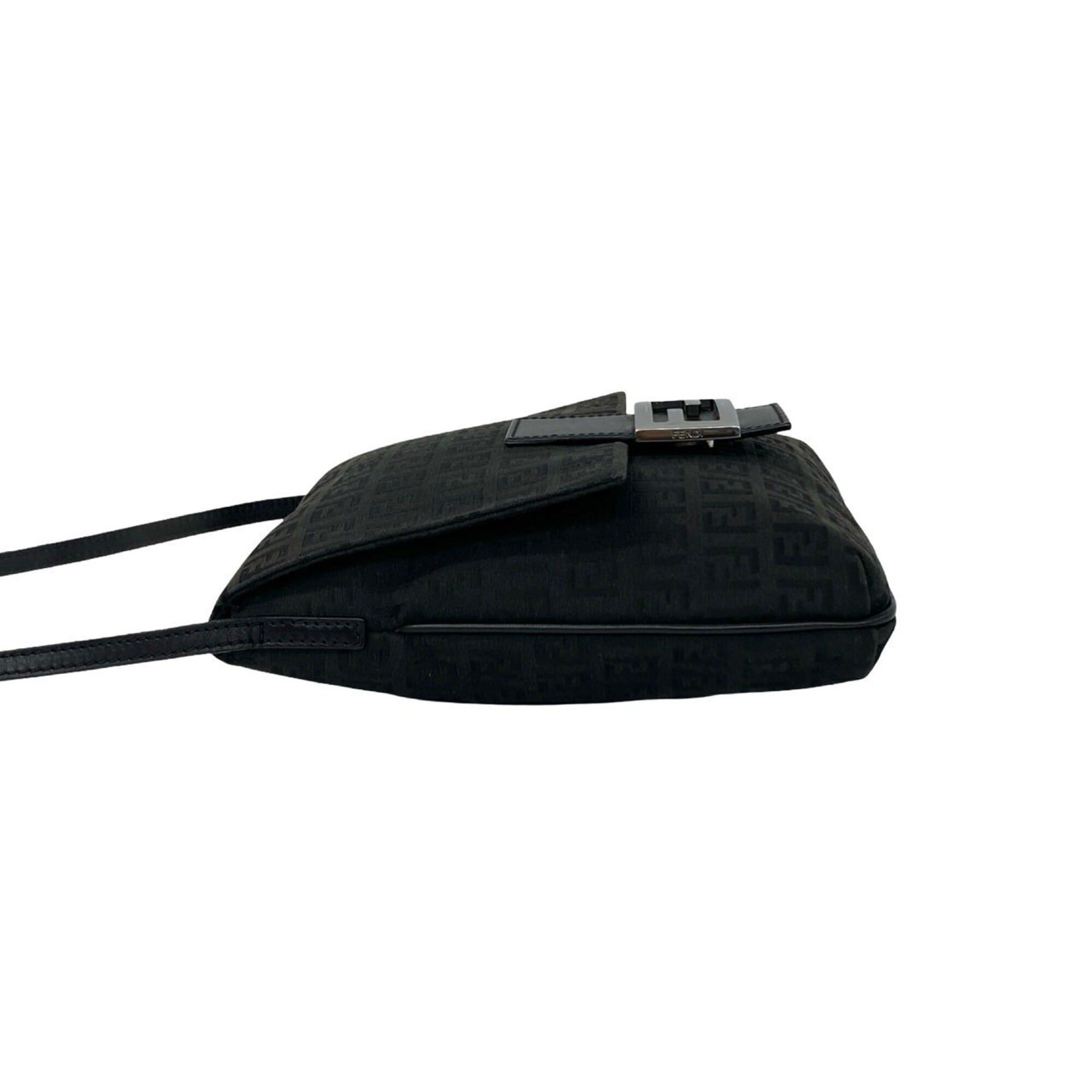 Fendi FENDI Zucchino FF Pattern Canvas Leather Genuine Shoulder Bag Pouch Sacoche Black 157-1 Size ONE SIZE - 5 Thumbnail