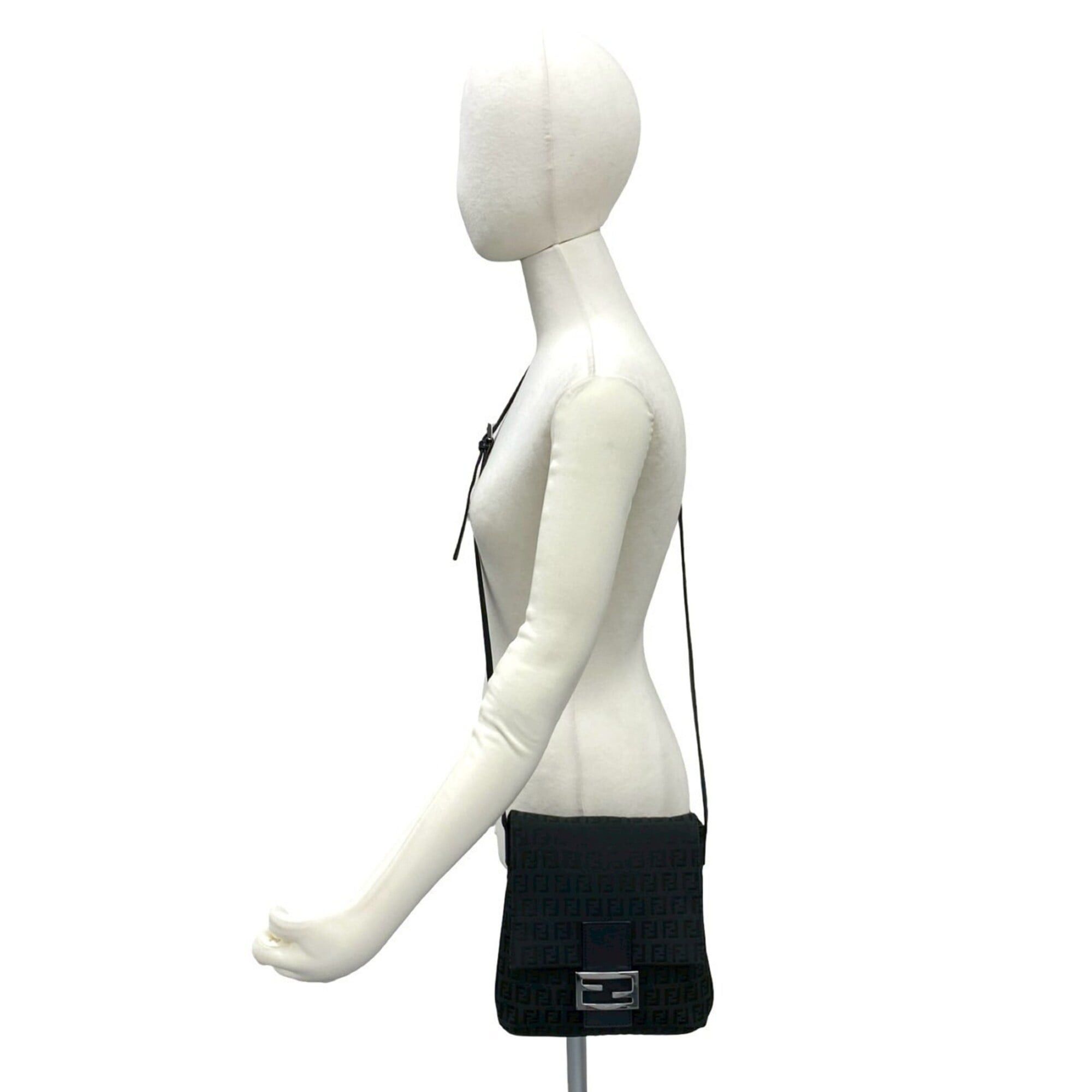 Fendi FENDI Zucchino FF Pattern Canvas Leather Genuine Shoulder Bag Pouch Sacoche Black 157-1 Size ONE SIZE - 2 Thumbnail