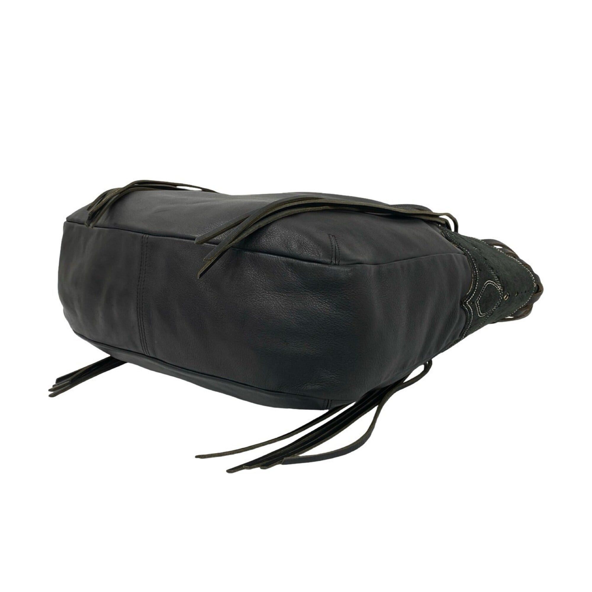 Loewe LOEWE (Loewe) Fringe Suede Leather Semi-Shoulder Bag / One-Shoulder Tote Bag, Black, ¥34,500 Size ONE SIZE - 8 Thumbnail