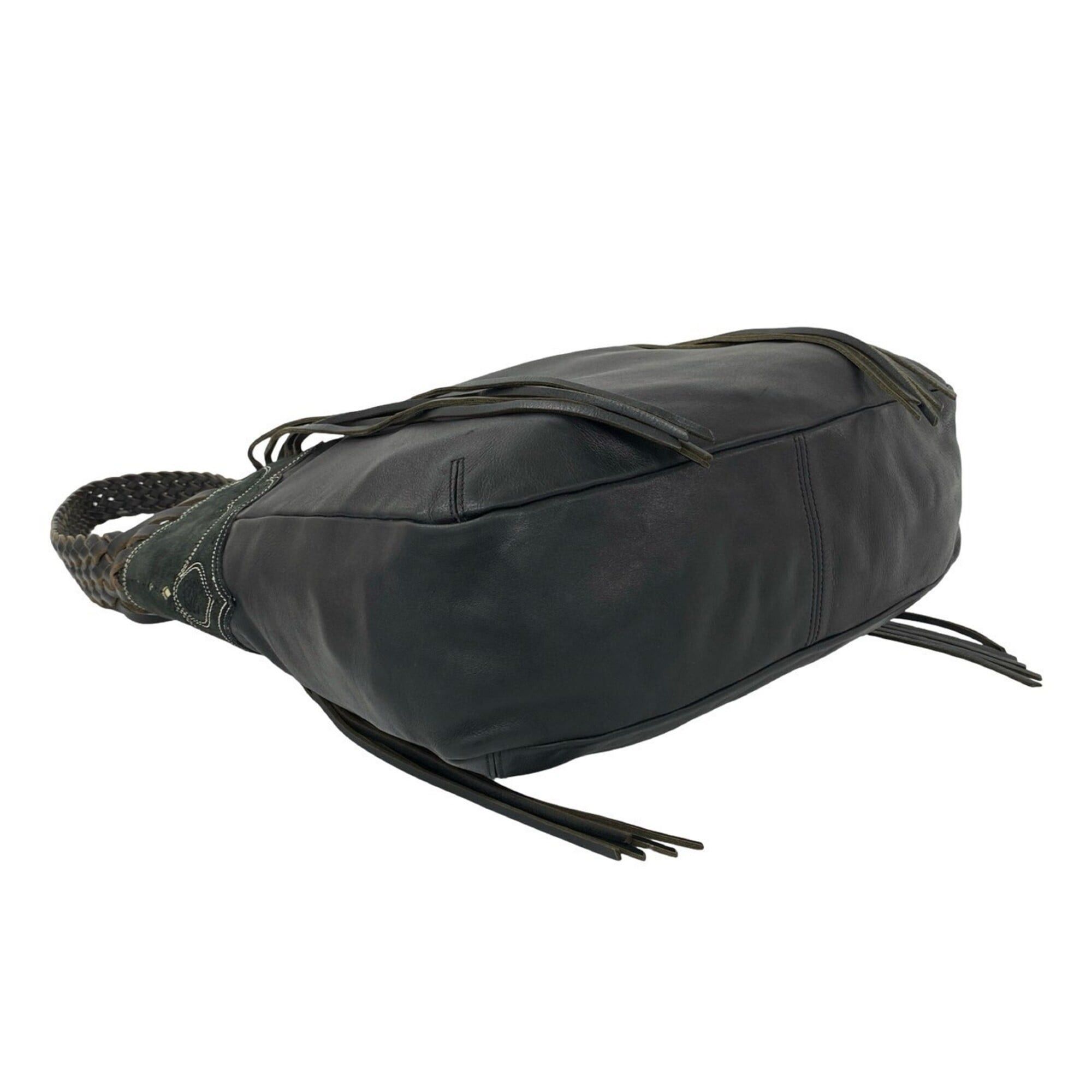 Loewe LOEWE (Loewe) Fringe Suede Leather Semi-Shoulder Bag / One-Shoulder Tote Bag, Black, ¥34,500 Size ONE SIZE - 7 Thumbnail